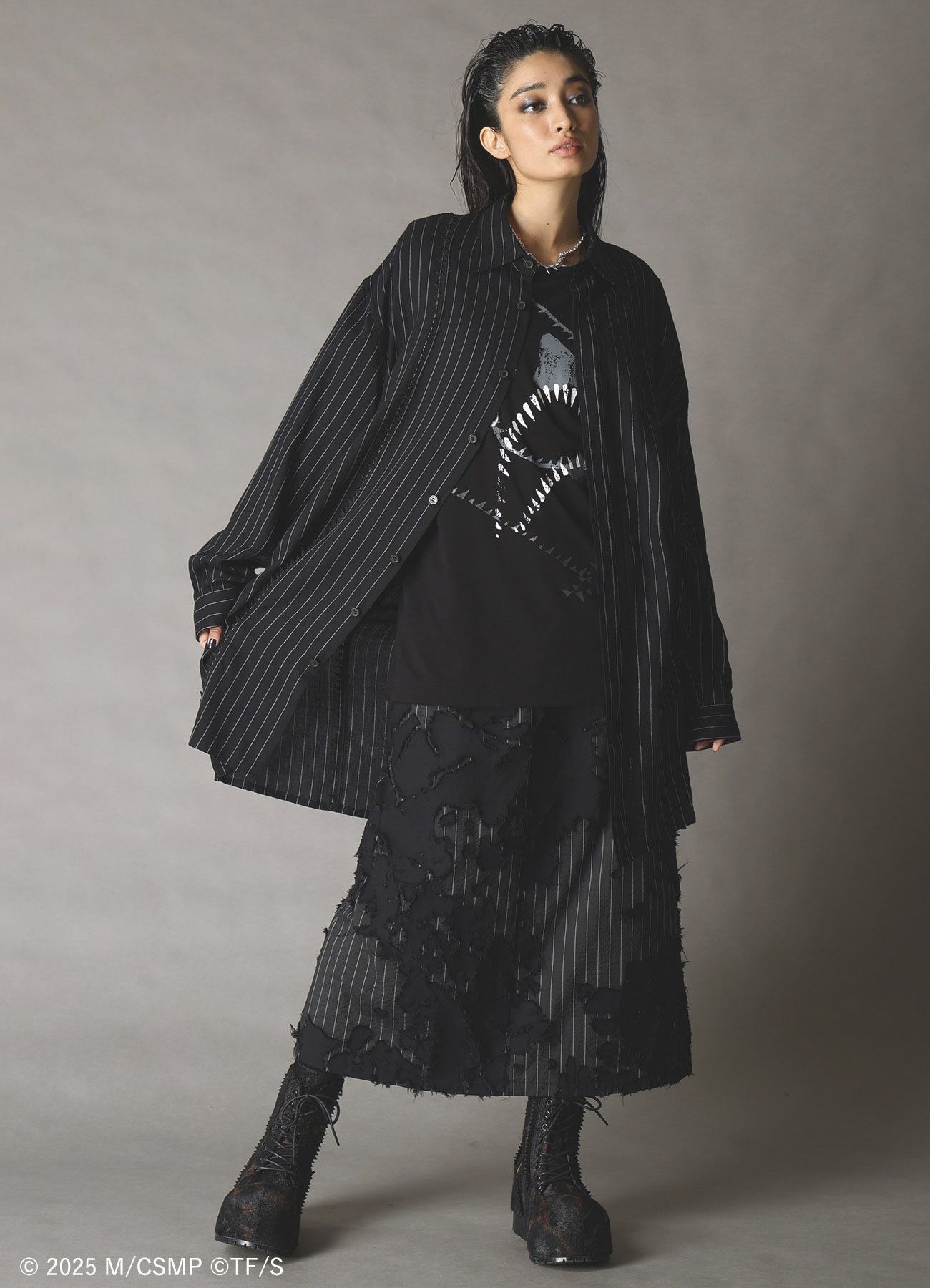 【Pre-Order】Ground Y×CHAINSAW MAN Collaborate Collection CHAINSAW STRIPE SHIRT