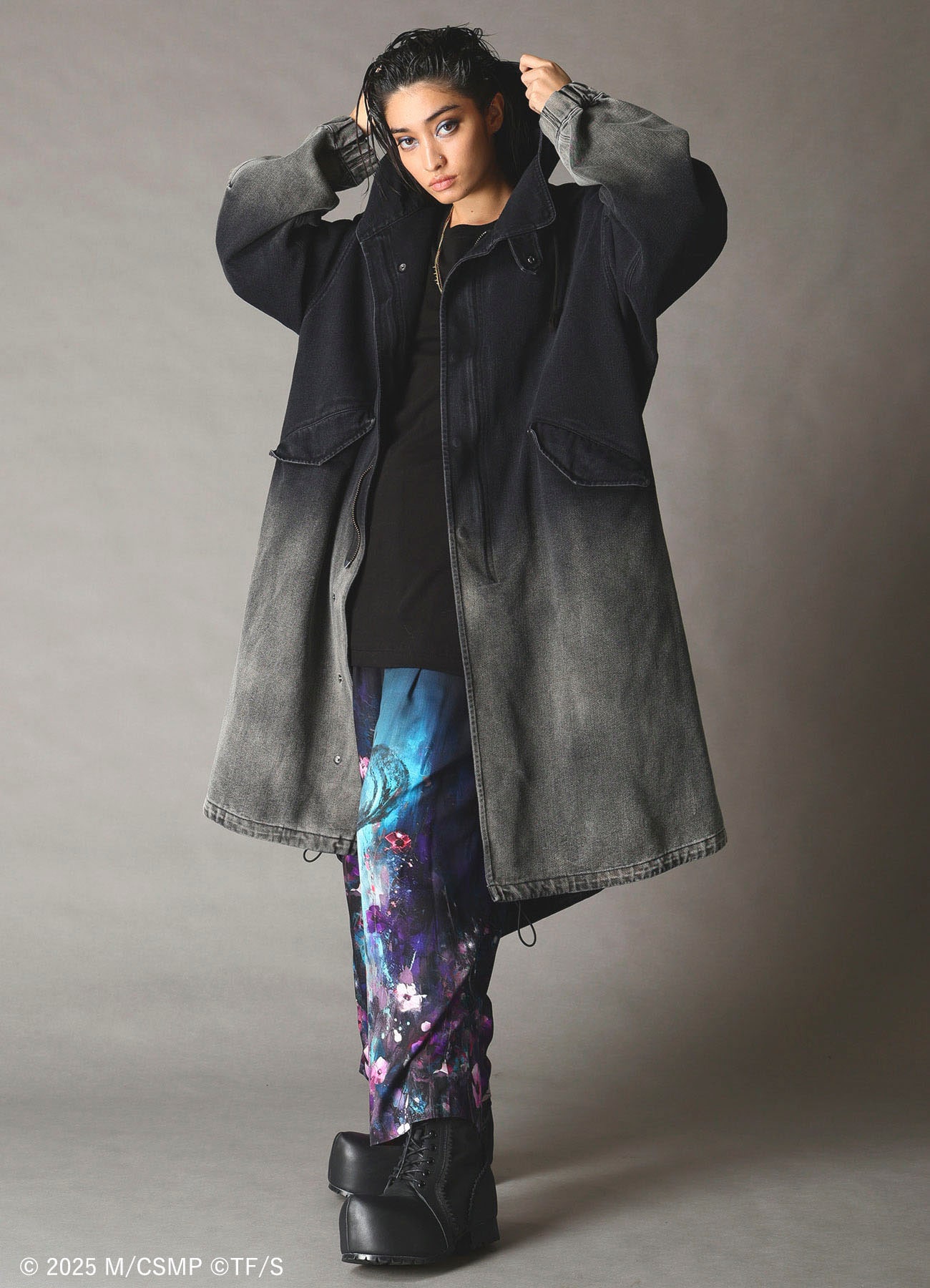 【Pre-Order】Ground Y×CHAINSAW MAN Collaborate Collection BLEACH WASH CHAINSAW COAT