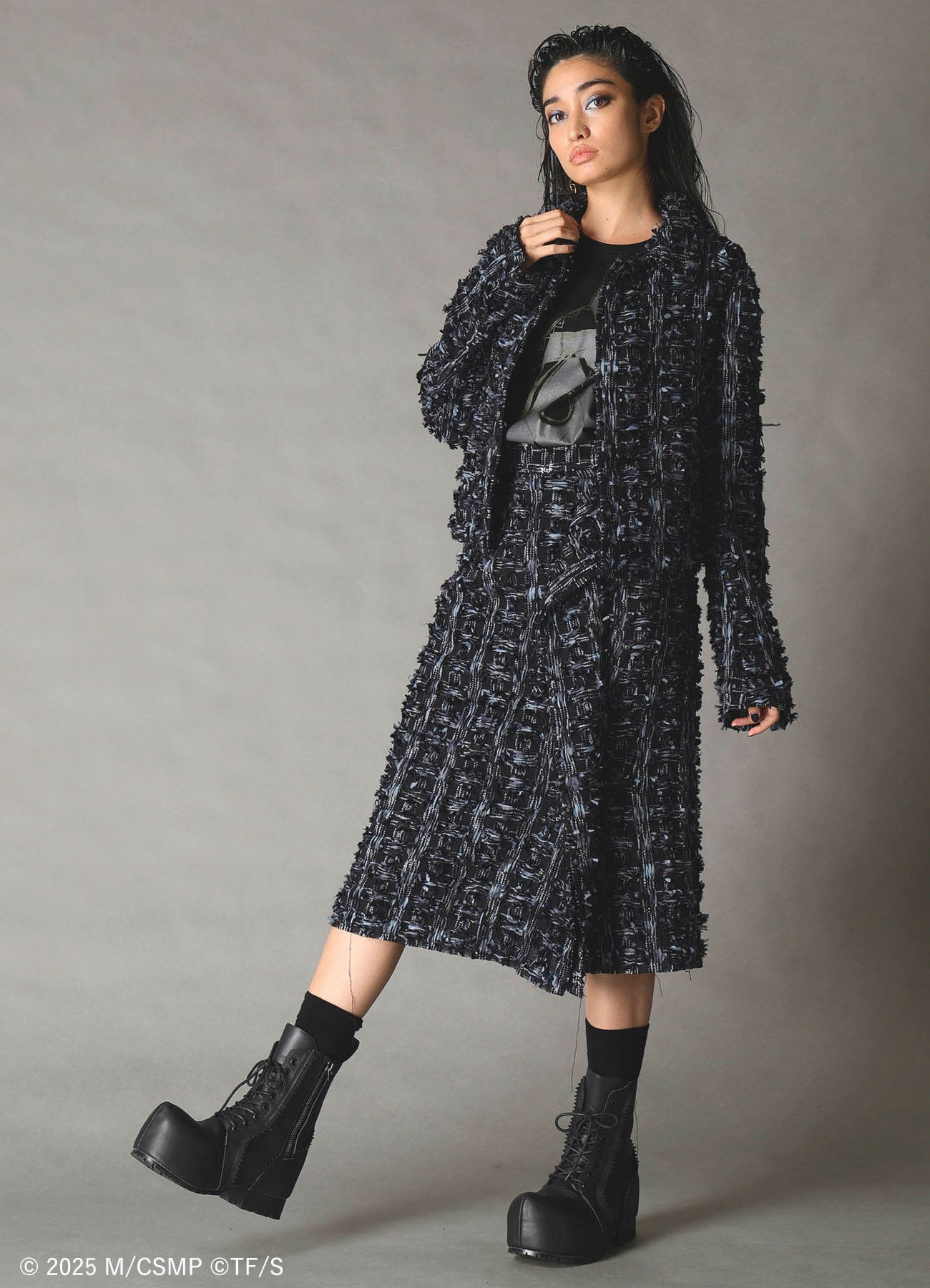 【Pre-Order】Ground Y×CHAINSAW MAN Collaborate Collection EXPLOSION TWEED SHORT JACKET