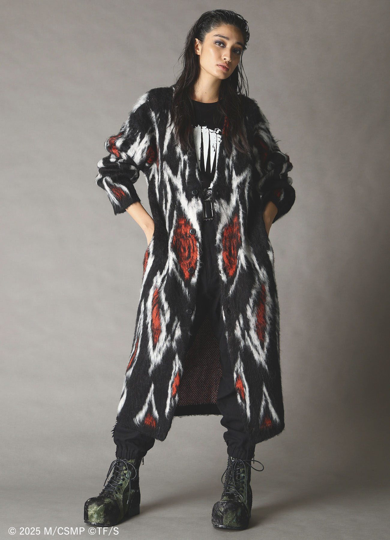 【Pre-Order】Ground Y×CHAINSAW MAN Collaborate Collection FOX DEVIL EYES CARDIGAN