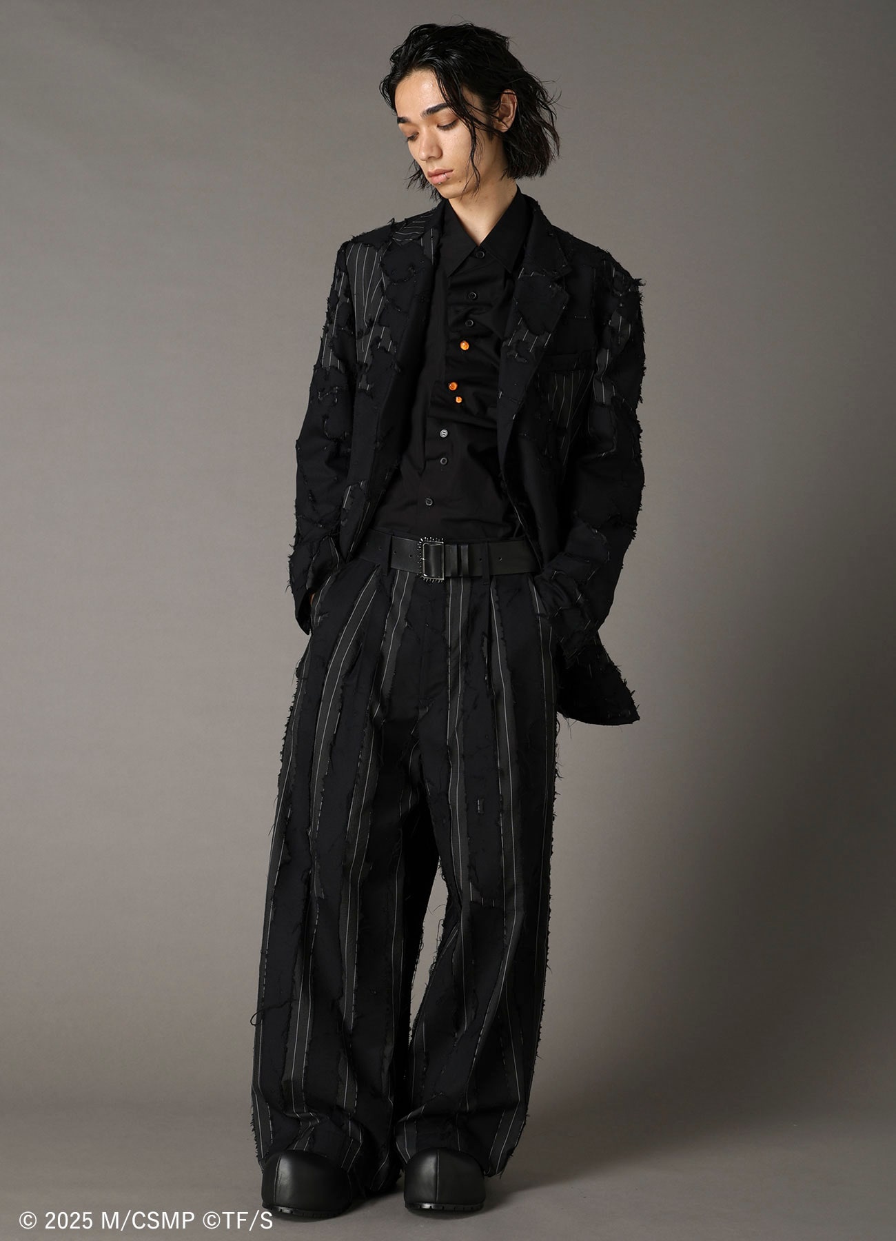 【Pre-Order】Ground Y×CHAINSAW MAN Collaborate Collection CHAINSAW OPAL FINISHING WIDE PANTS