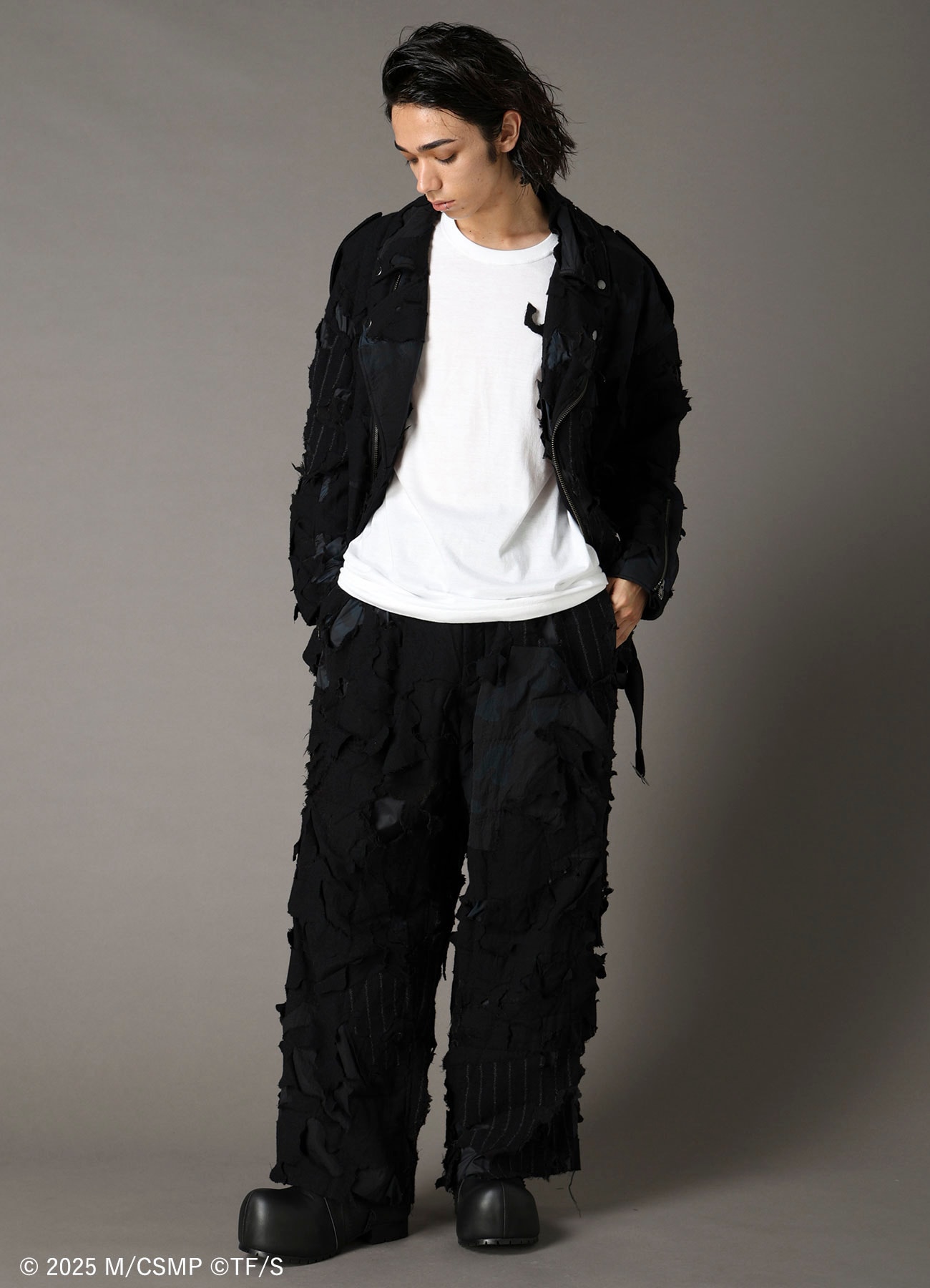 【Pre-Order】Ground Y×CHAINSAW MAN Collaborate Collection EXPLOSION CAMOUFLAGE WIDE PANTS