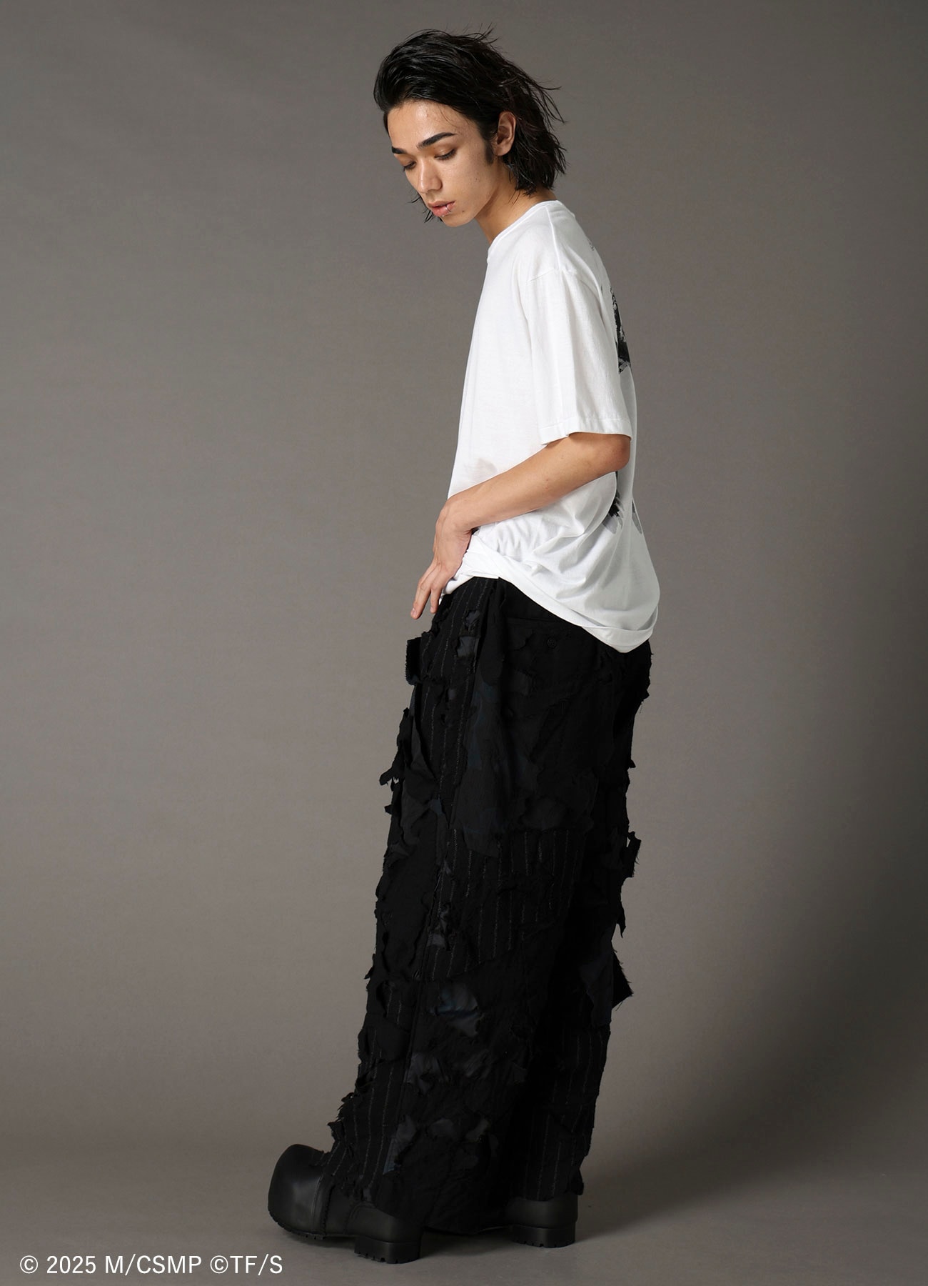 【Pre-Order】Ground Y×CHAINSAW MAN Collaborate Collection EXPLOSION CAMOUFLAGE WIDE PANTS