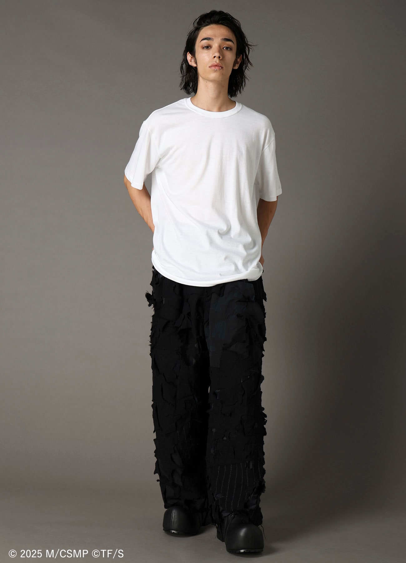 【Pre-Order】Ground Y×CHAINSAW MAN Collaborate Collection EXPLOSION CAMOUFLAGE WIDE PANTS