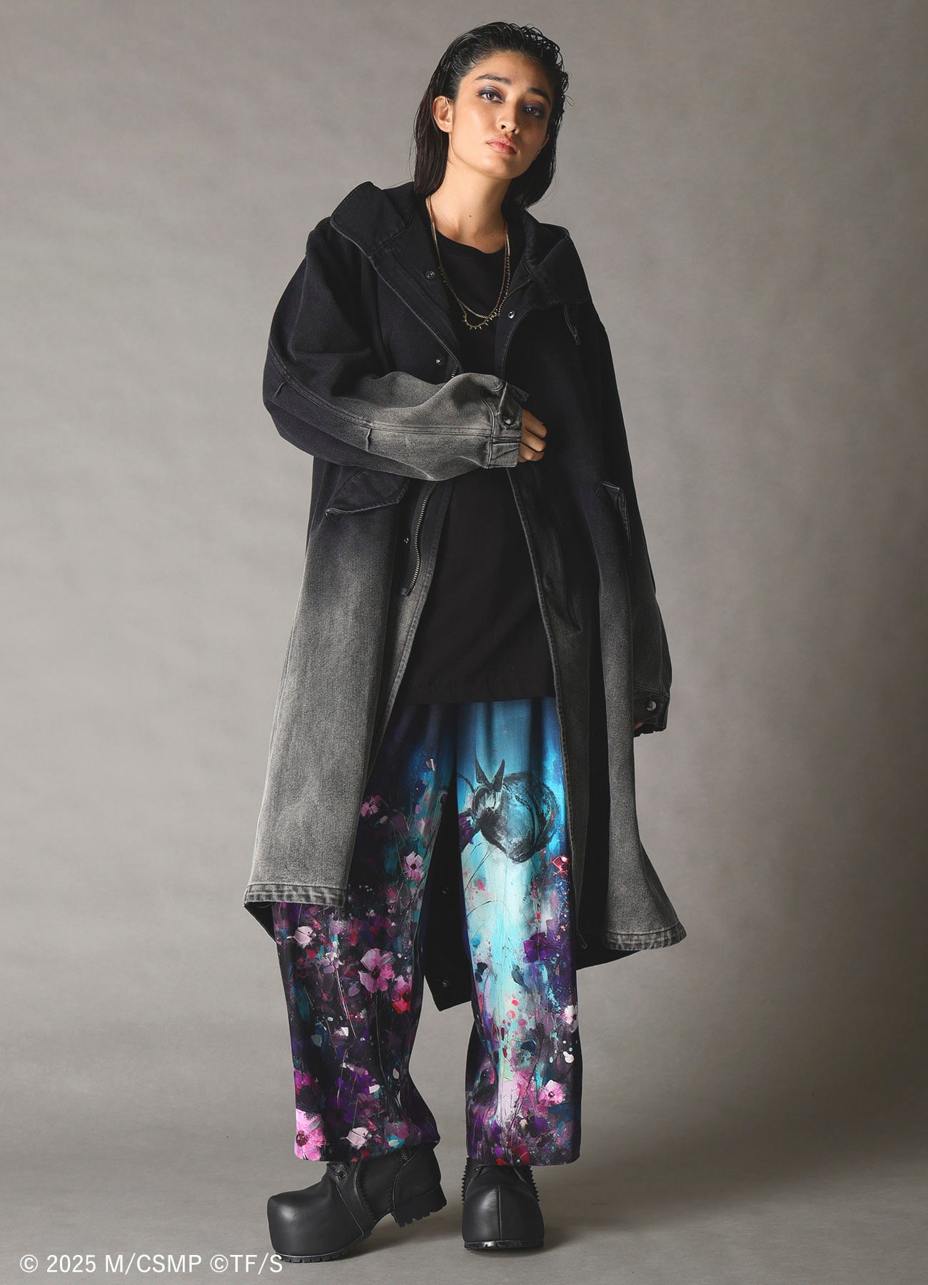 【Pre-Order】Ground Y×CHAINSAW MAN Collaborate Collection FLOWER AND BOMB GRAPHIC PANTS