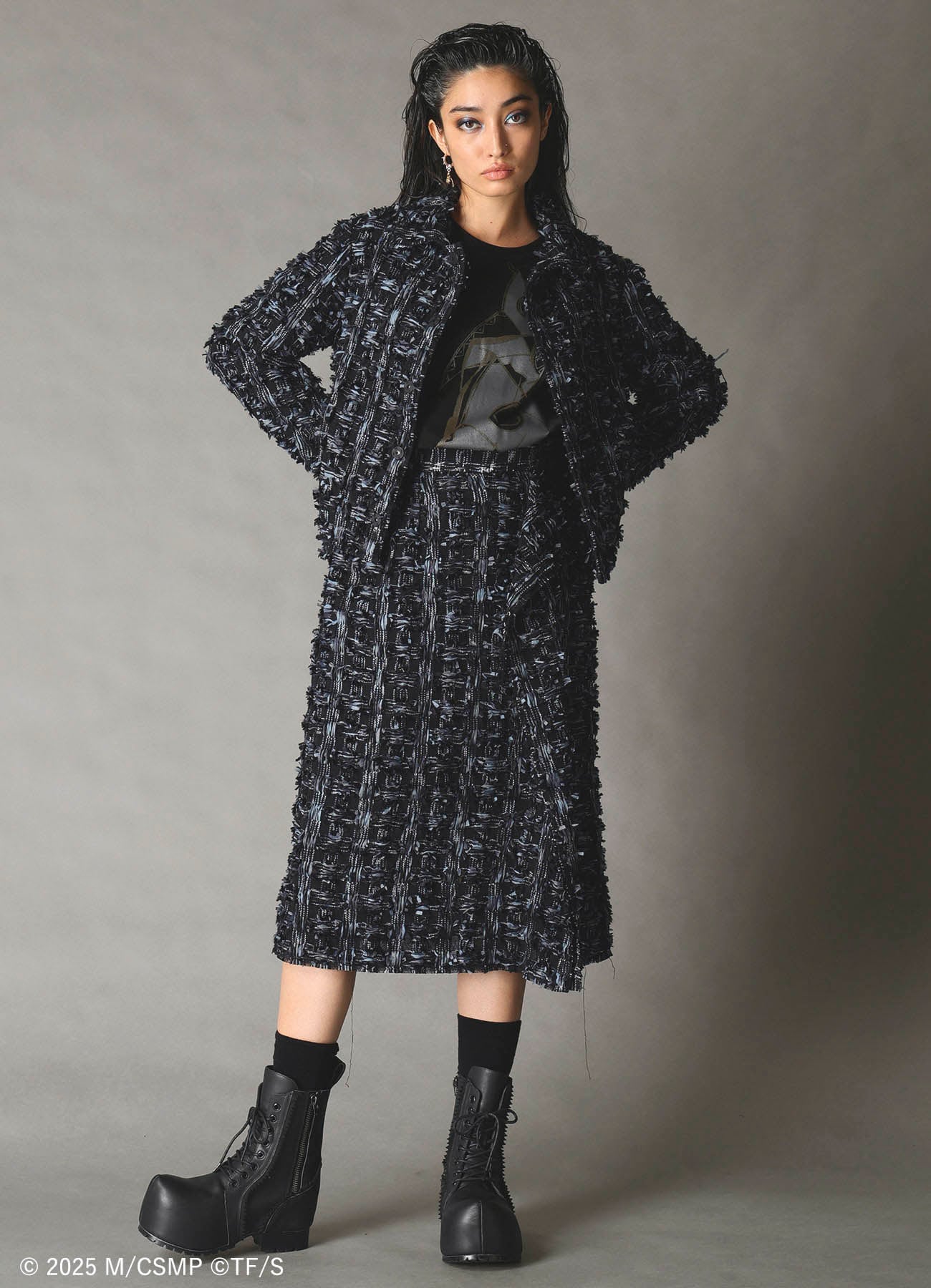 【Pre-Order】Ground Y×CHAINSAW MAN Collaborate Collection EXPLOSION TWEED SKIRT