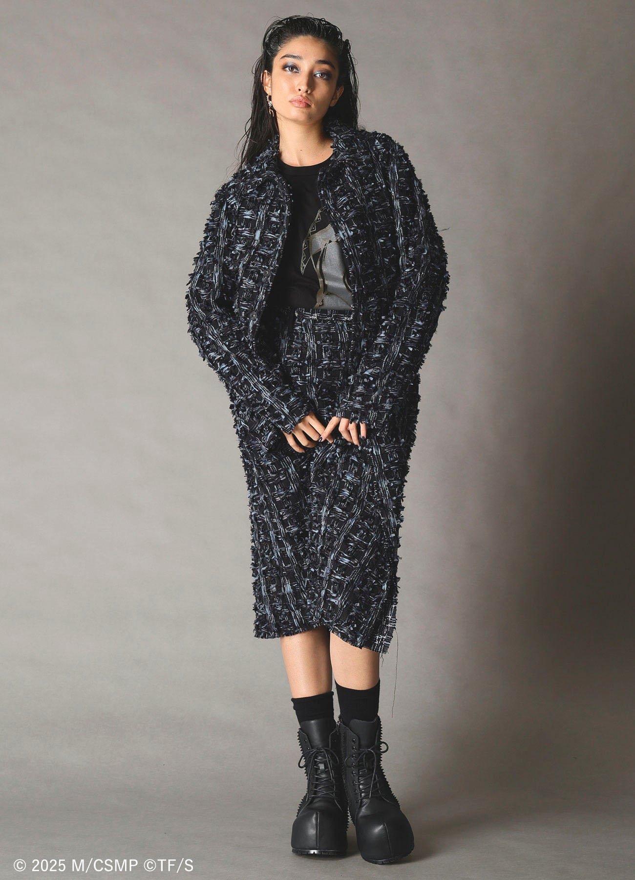 【Pre-Order】Ground Y×CHAINSAW MAN Collaborate Collection EXPLOSION TWEED SKIRT