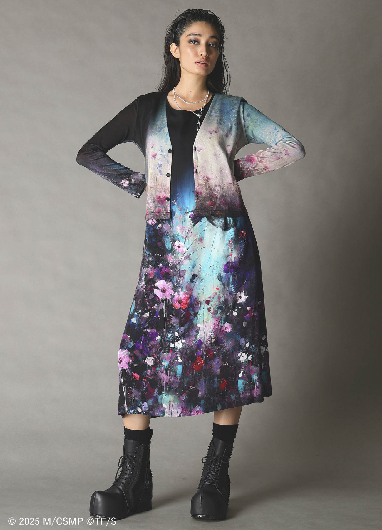 【Pre-Order】Ground Y×CHAINSAW MAN Collaborate Collection FLOWER  GRAPHIC CARDIGAN