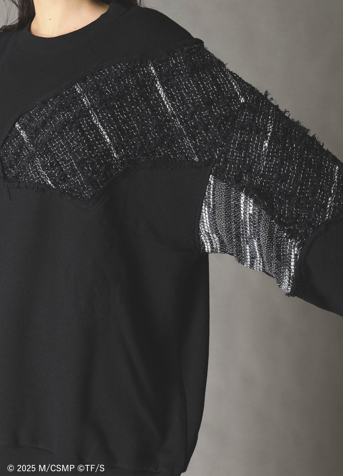 【Pre-Order】Ground Y×CHAINSAW MAN Collaborate Collection CHAINSAW TWEED ROUND NECK SWEATSHIRT
