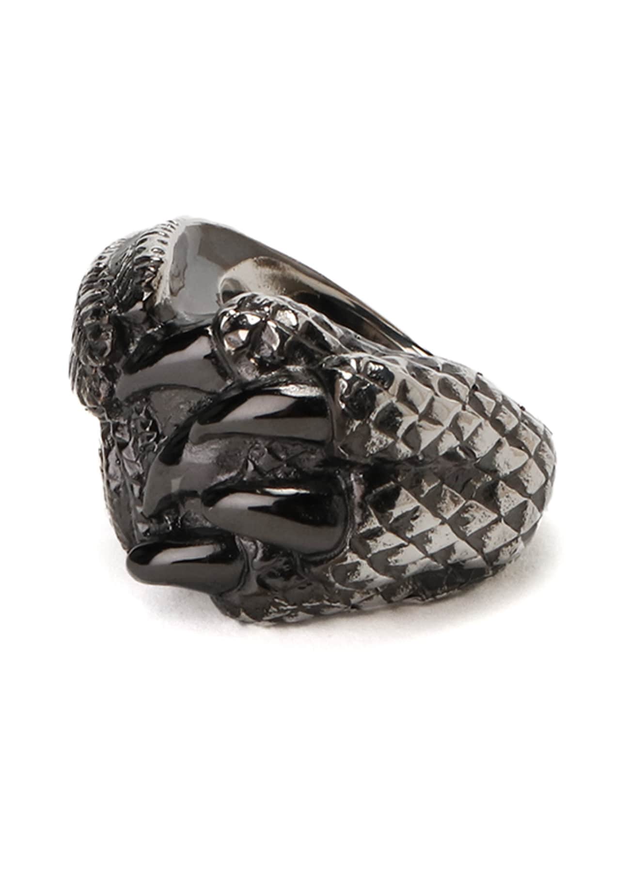 SILVER 950 DRAGON CLAW FEATHER RING