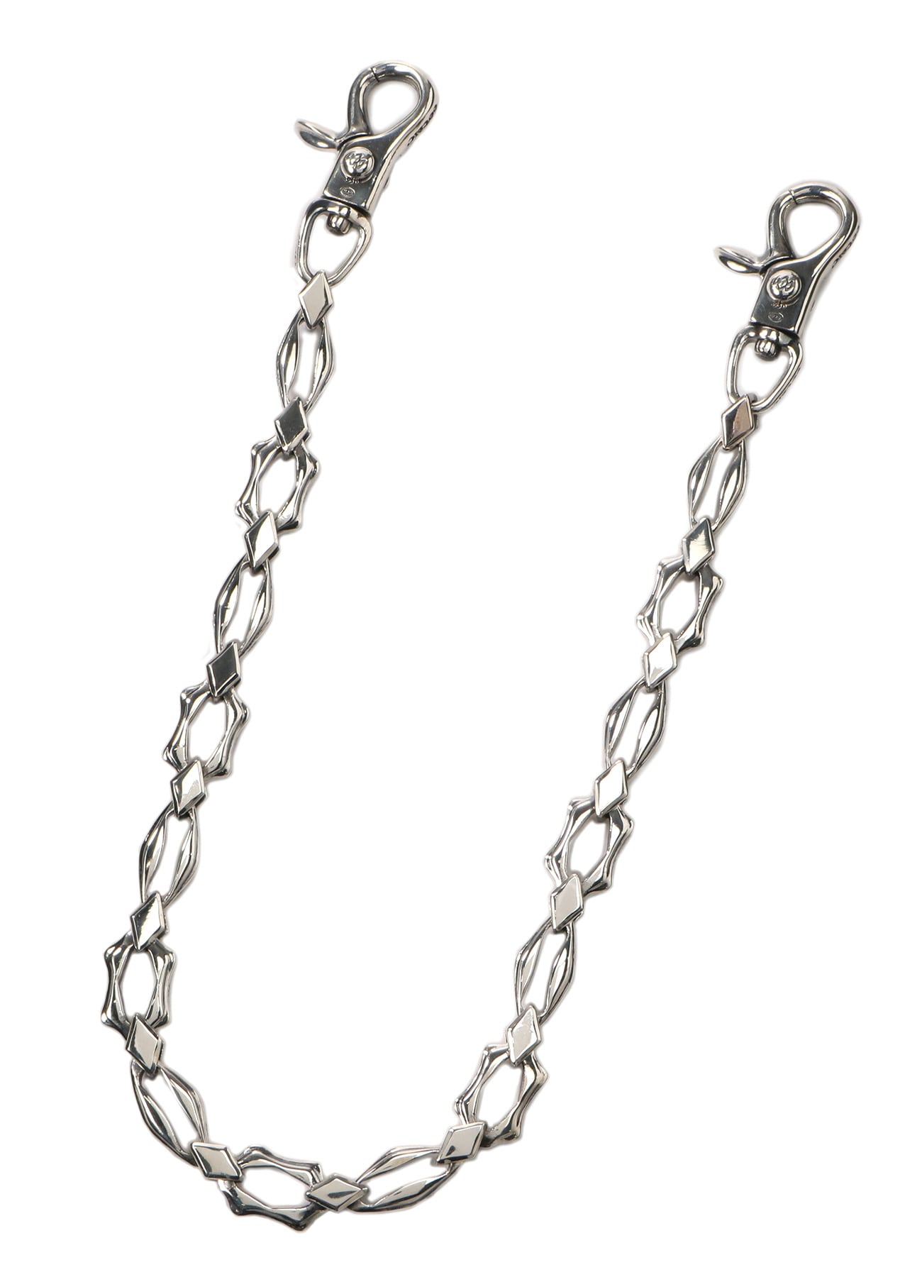 SILVER 950 DOUBLE HOOK WALLET CHAIN(FREE SIZE Silver): GOTHIC 