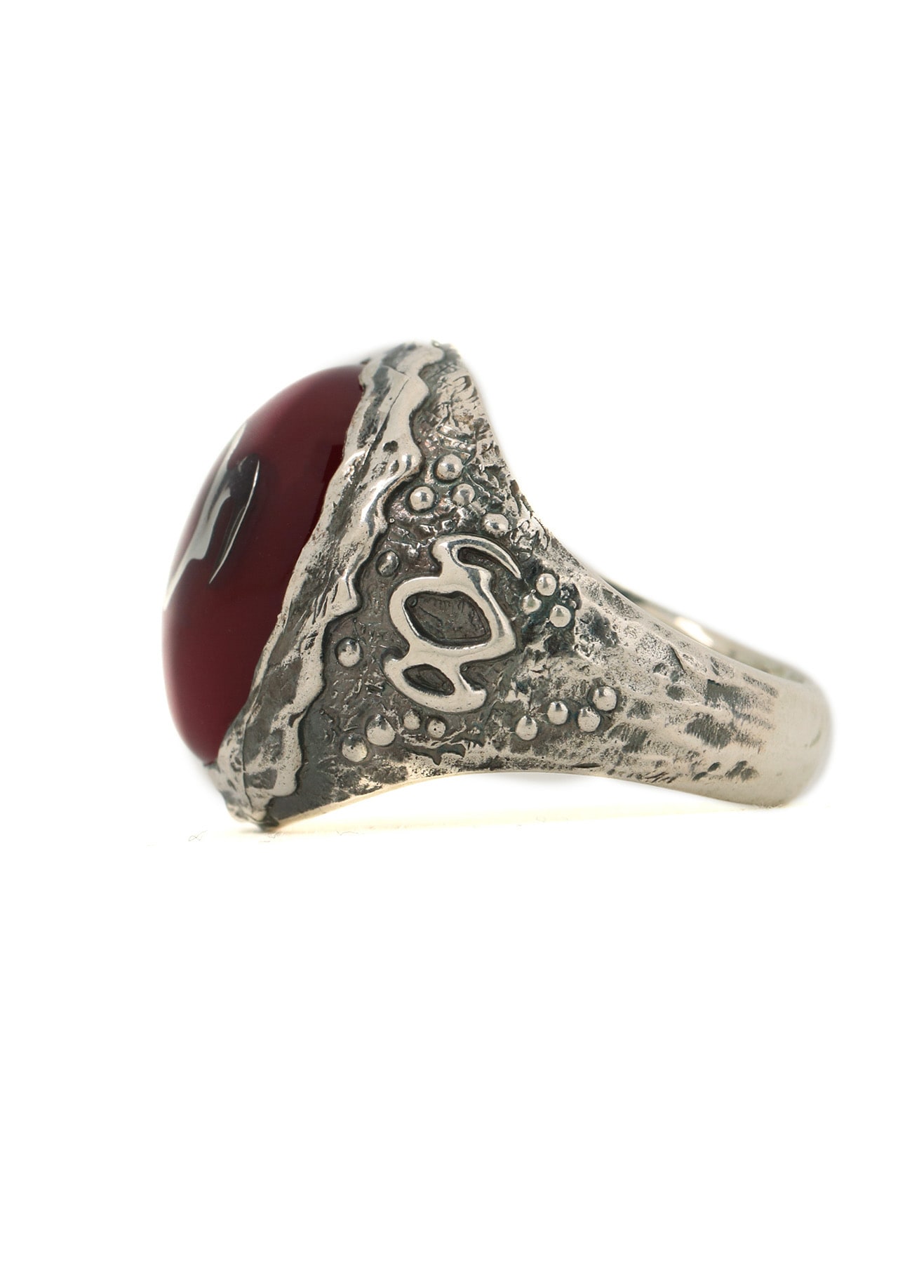 SILVER 950 GOTHIC OVAL RING