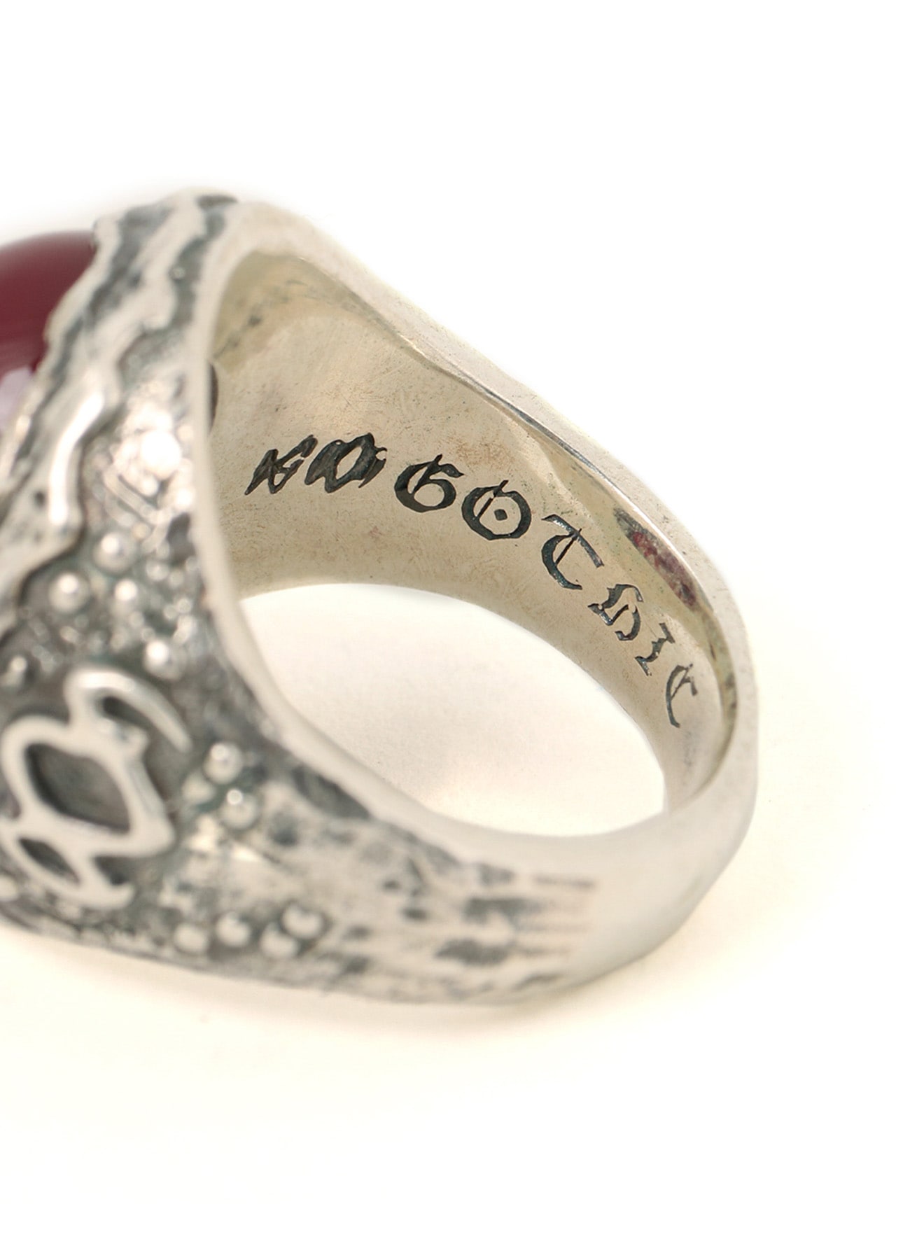 SILVER 950 GOTHIC OVAL RING