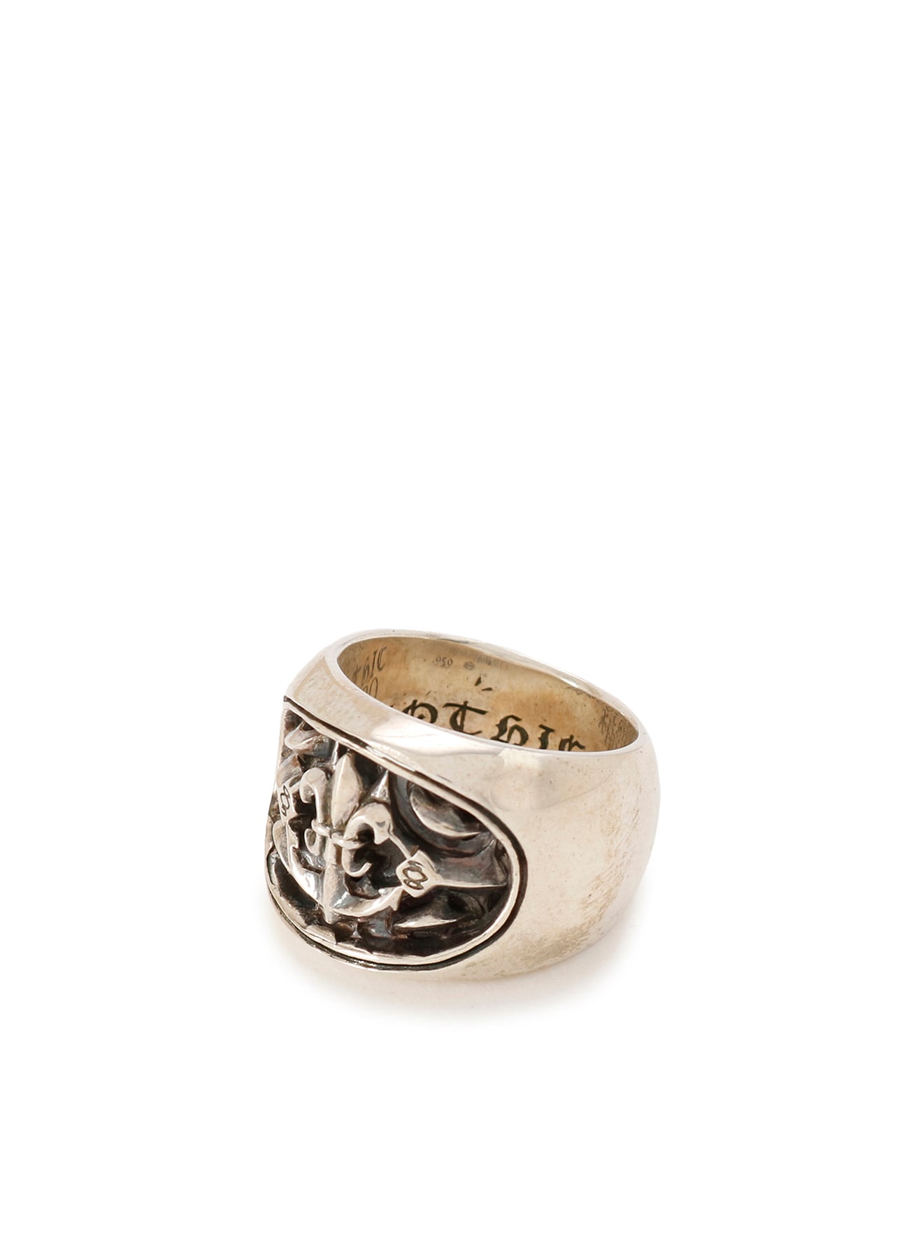 【ヨウジヤマモト公式】SILVER 950 LILY-ANCHOR OVAL Ring / Gothic Yohji YAMAMOTO