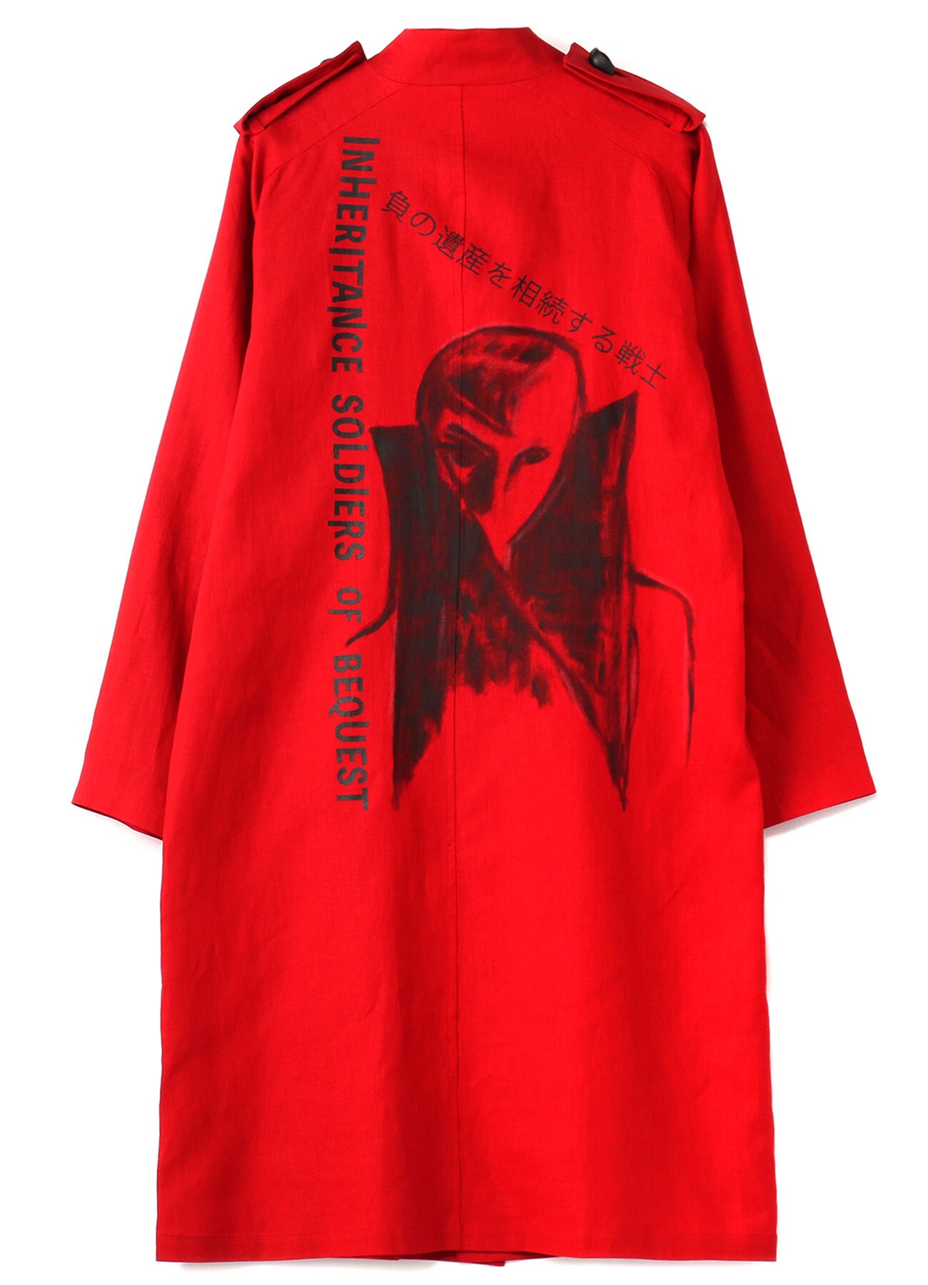 RED 40/- LINEN EYE BUTTON DRESS