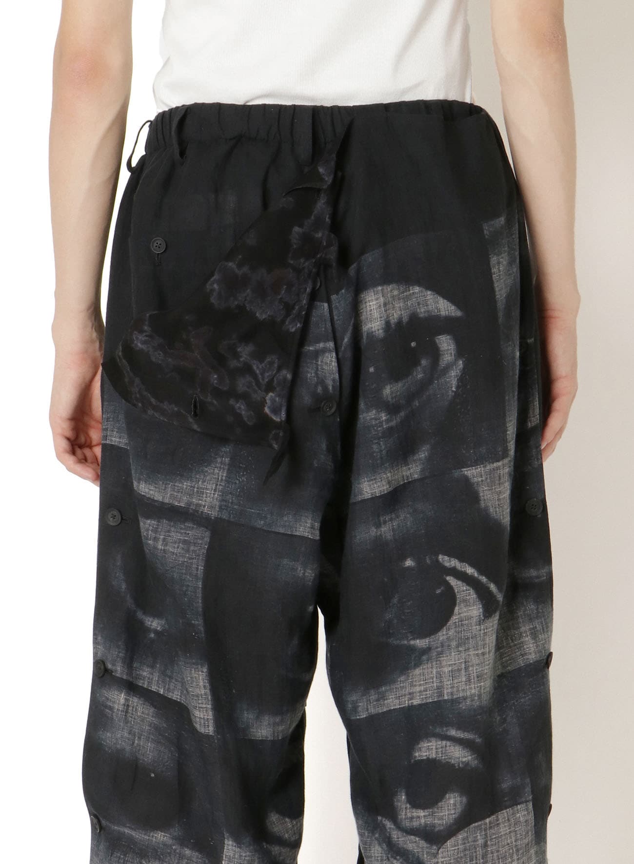 LINEN 12 EYE PRINT+RAYON GAUZE COVER PANTS