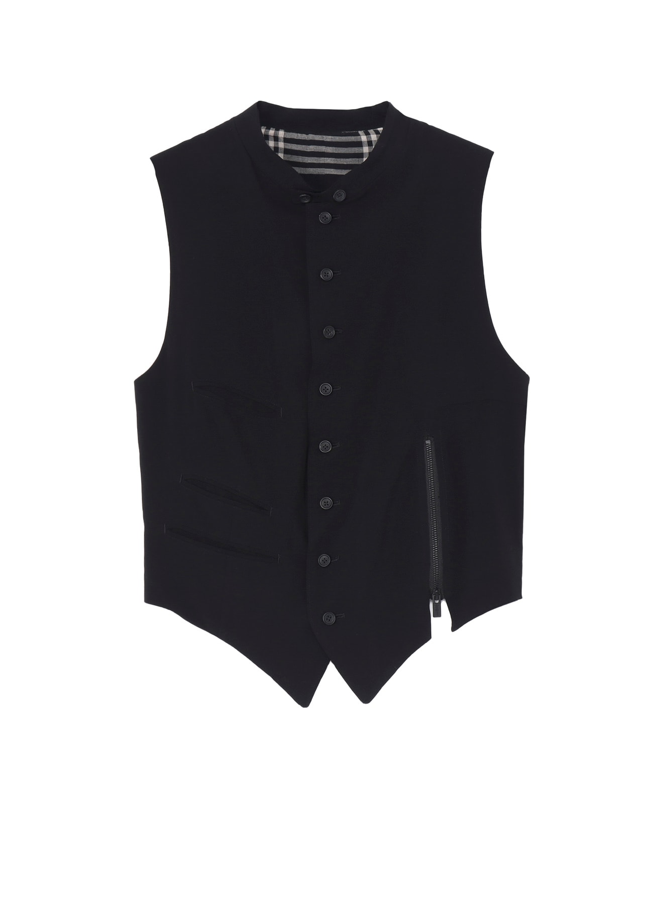 【PIECE UNIQUE/THE SHOP】RAYON SPAN LOAN LEFT ZIP DETAIL VEST