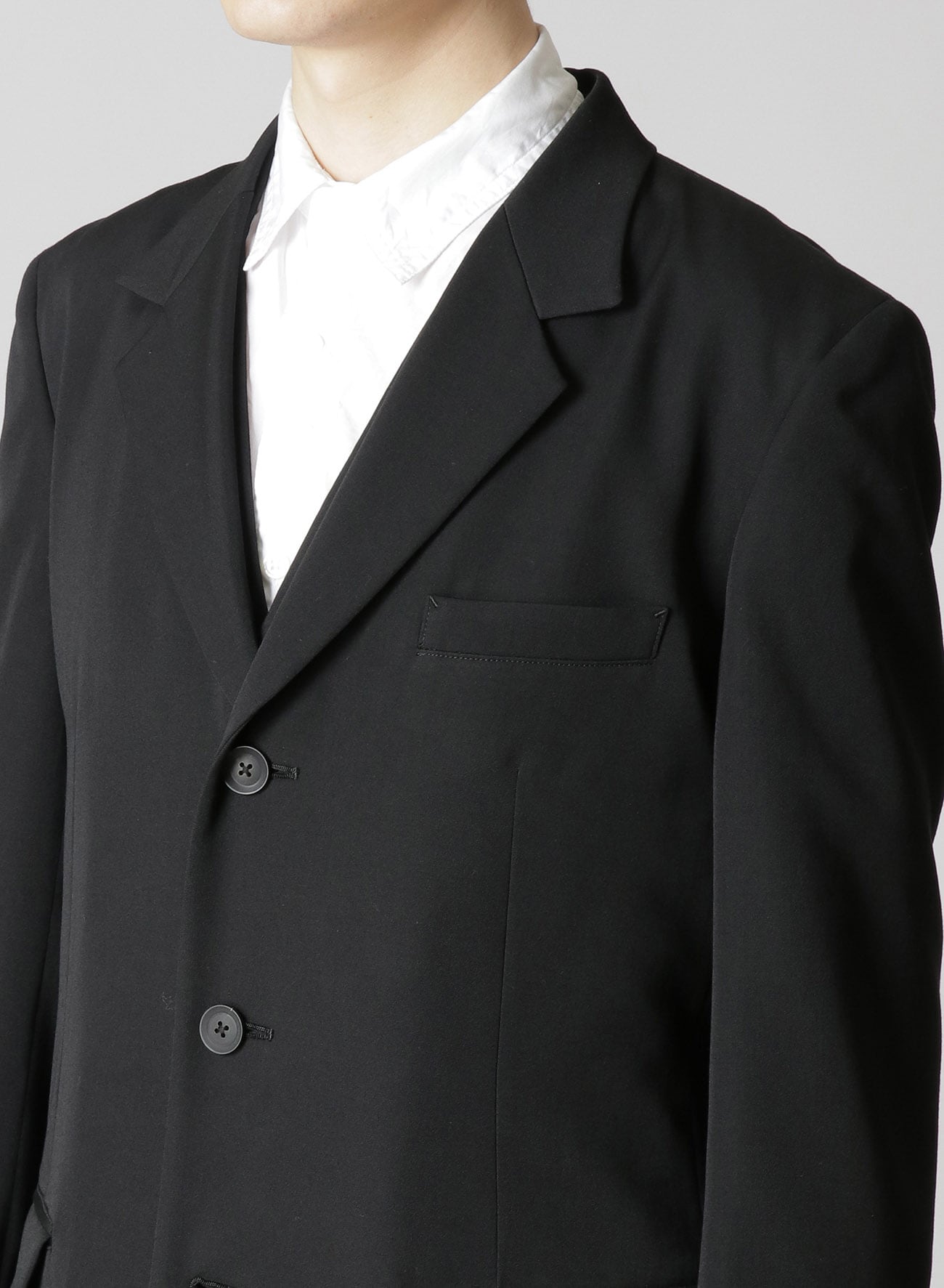 REGULATION W/GABARDINE 3BUTTON SINGLE NOTCHED LAPEL LONG JACKET