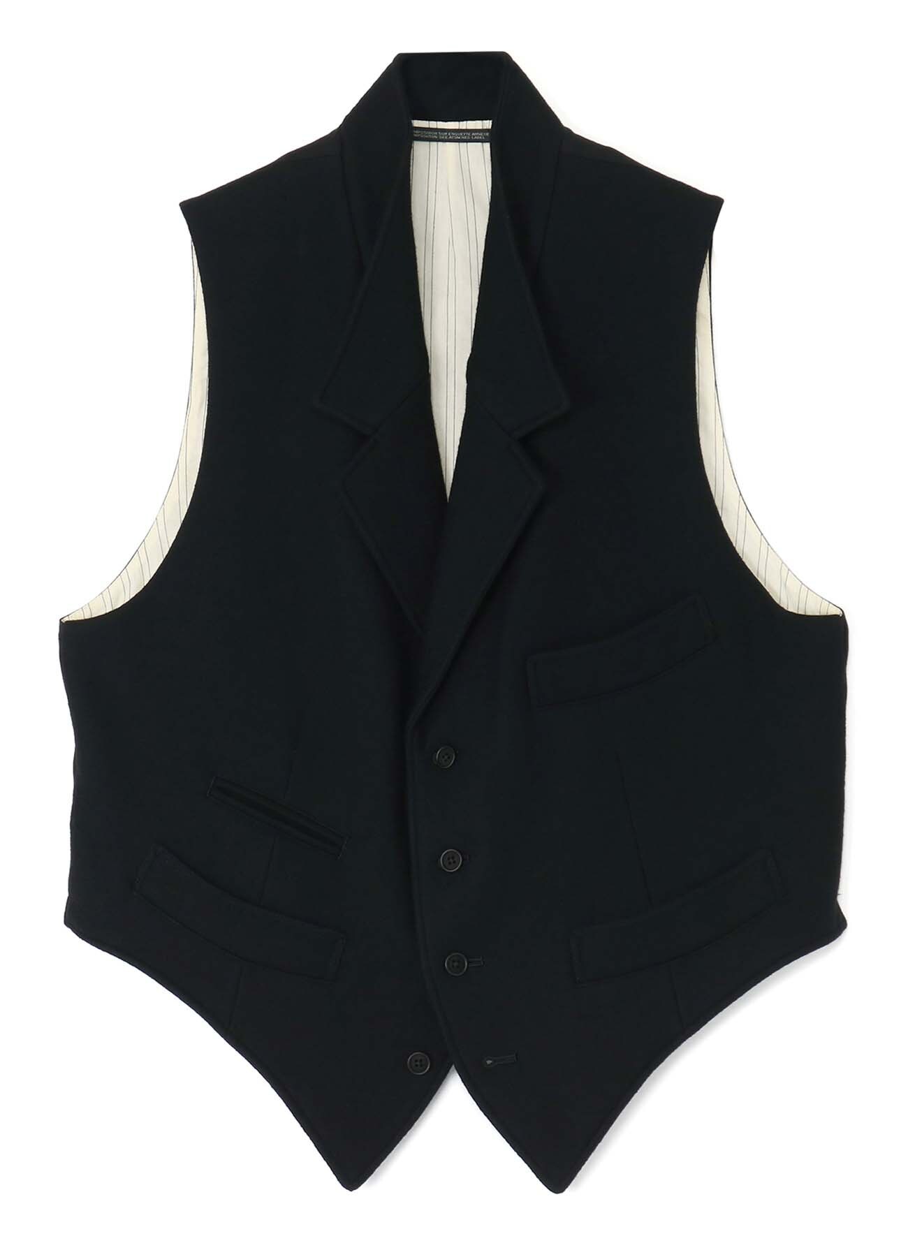 MELTON SMOOTH LAPEL STAND UP COLLAR VEST