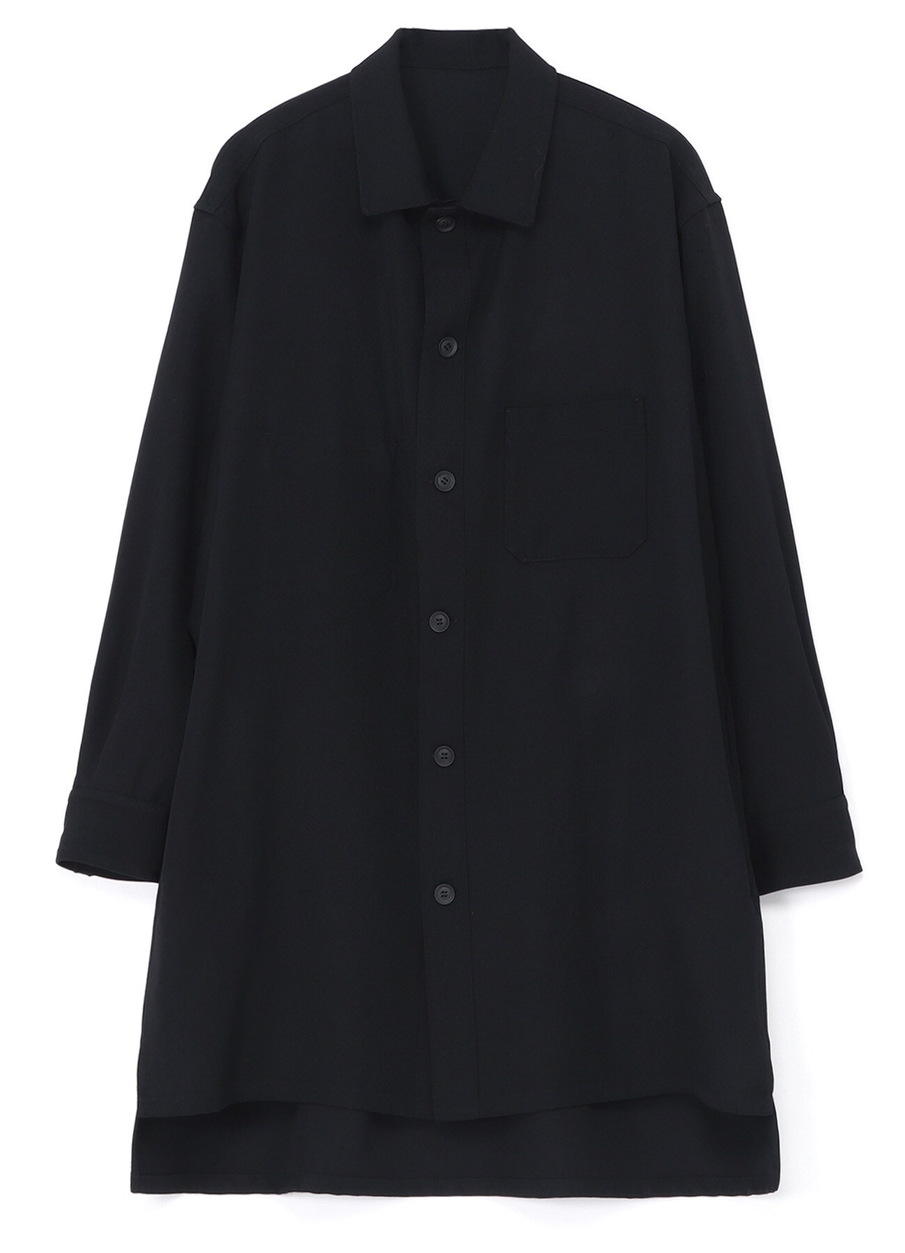 ARMY GABARDINE OPEN COLLAR SHIRT(S Black): Yohji Yamamoto POUR