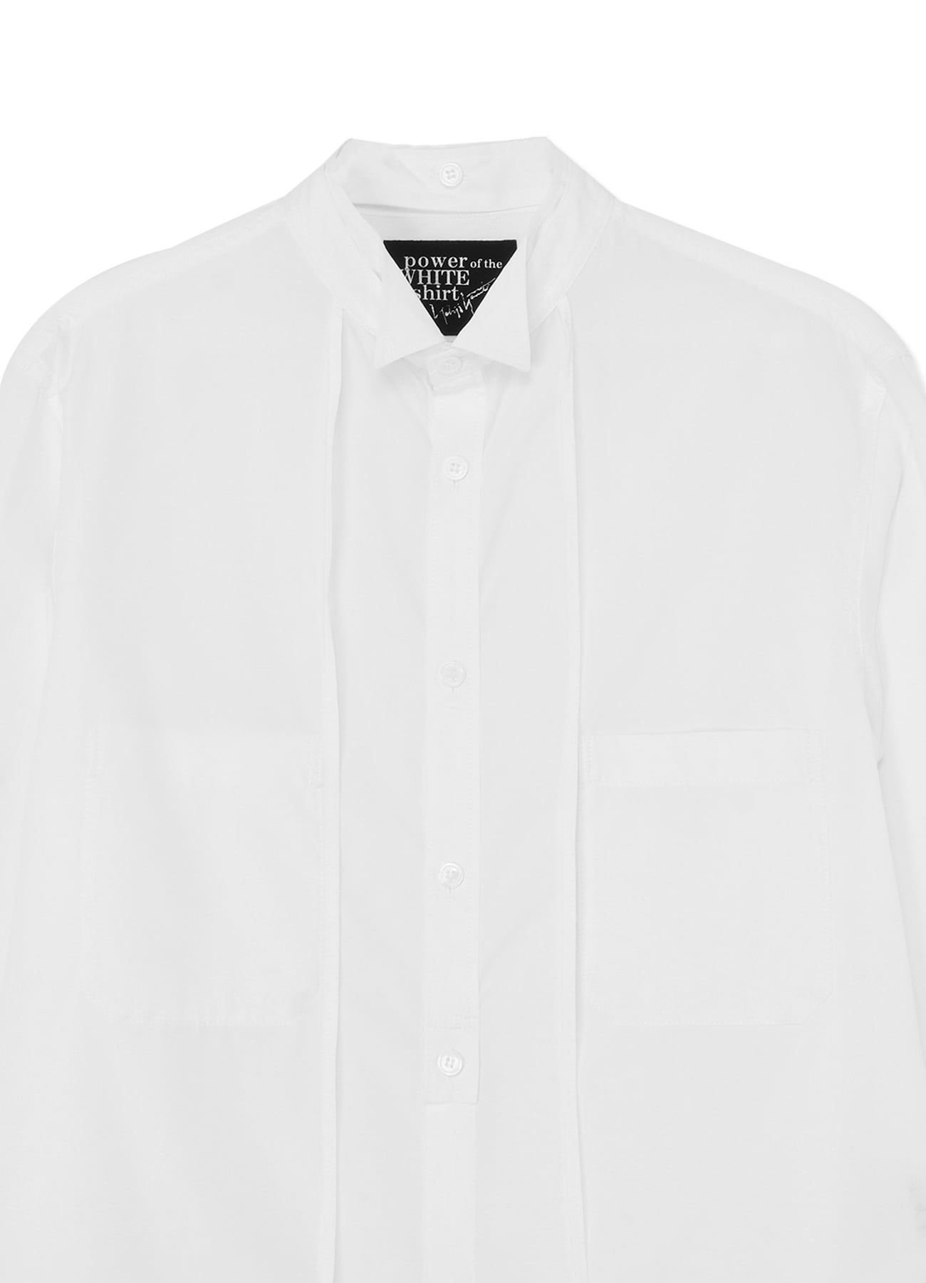 COTTON BROADCLOTH STRING DETAIL SHIRT(S White): power of the WHITE 