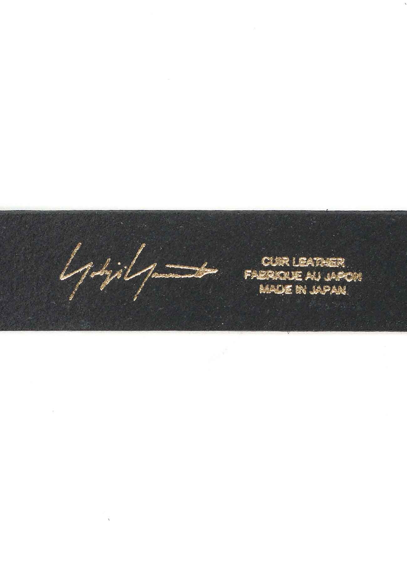 30MM MATTE OILED LEATHER BELT(S Black): Yohji Yamamoto POUR HOMME