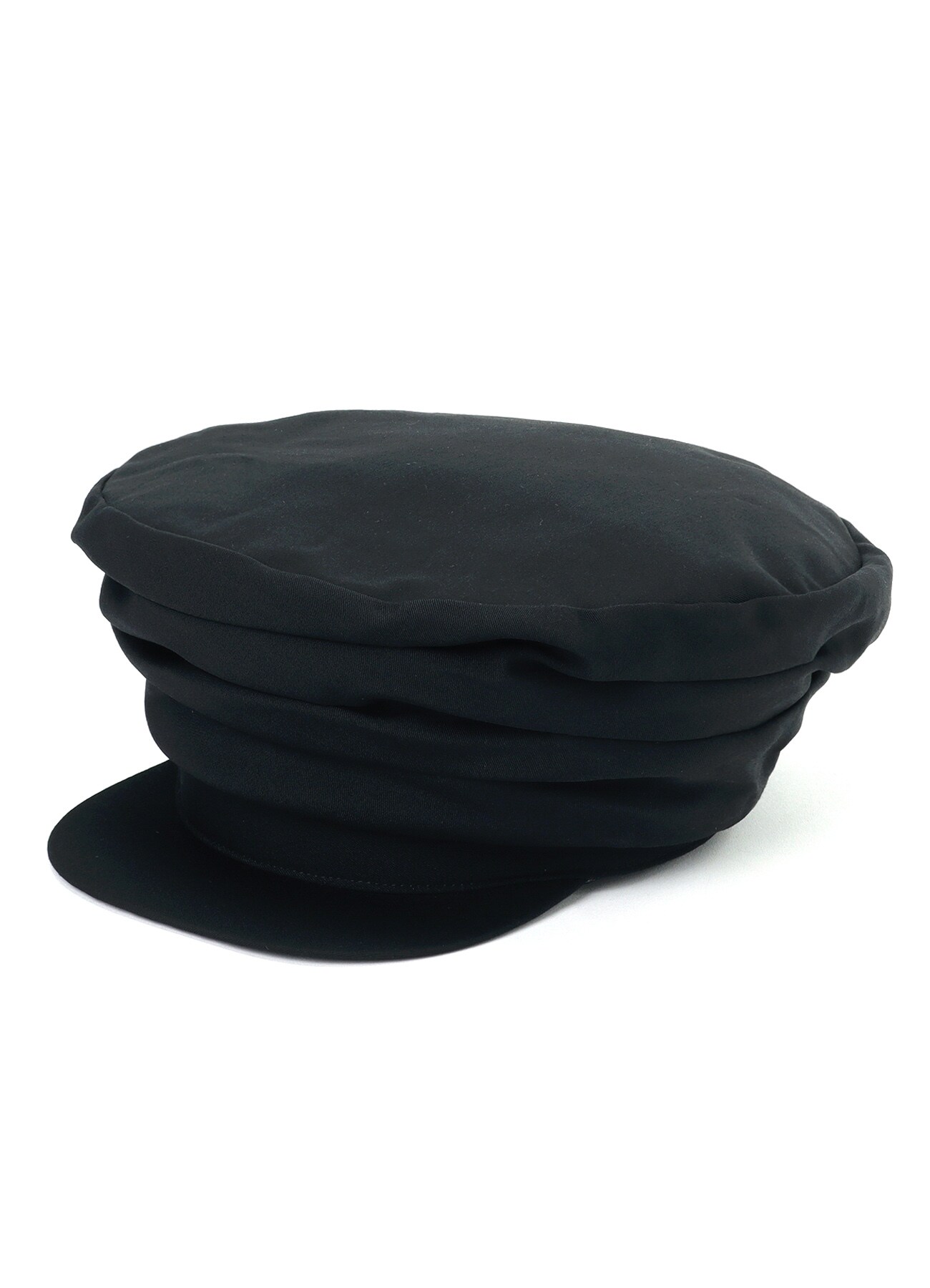 WOOL GABARDINE LOPSIDED WORK CAP(M Black): Yohji Yamamoto POUR