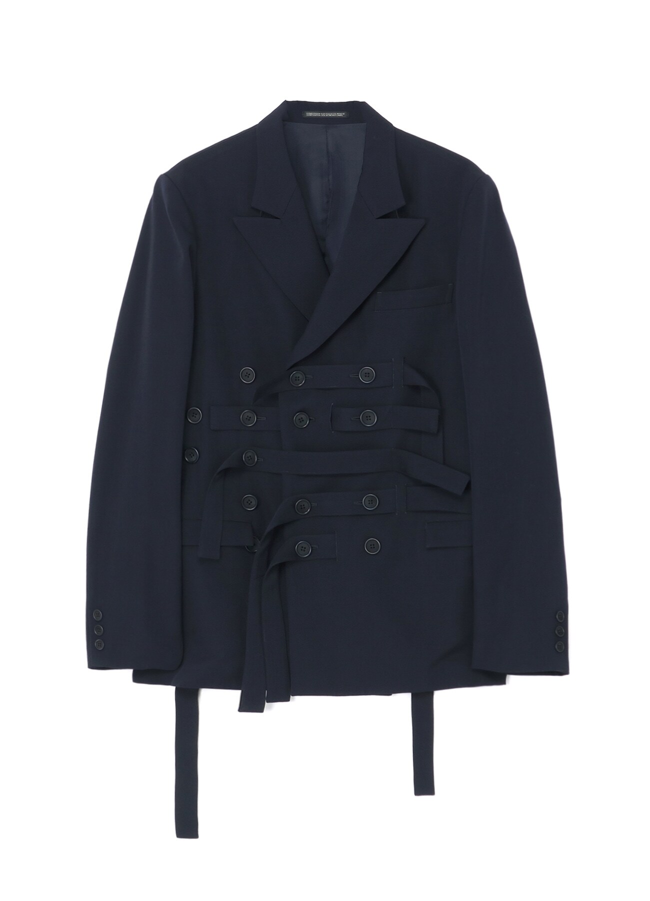 NAVY DOUBLE BREASTED JACKET WITH 5-BELTS
