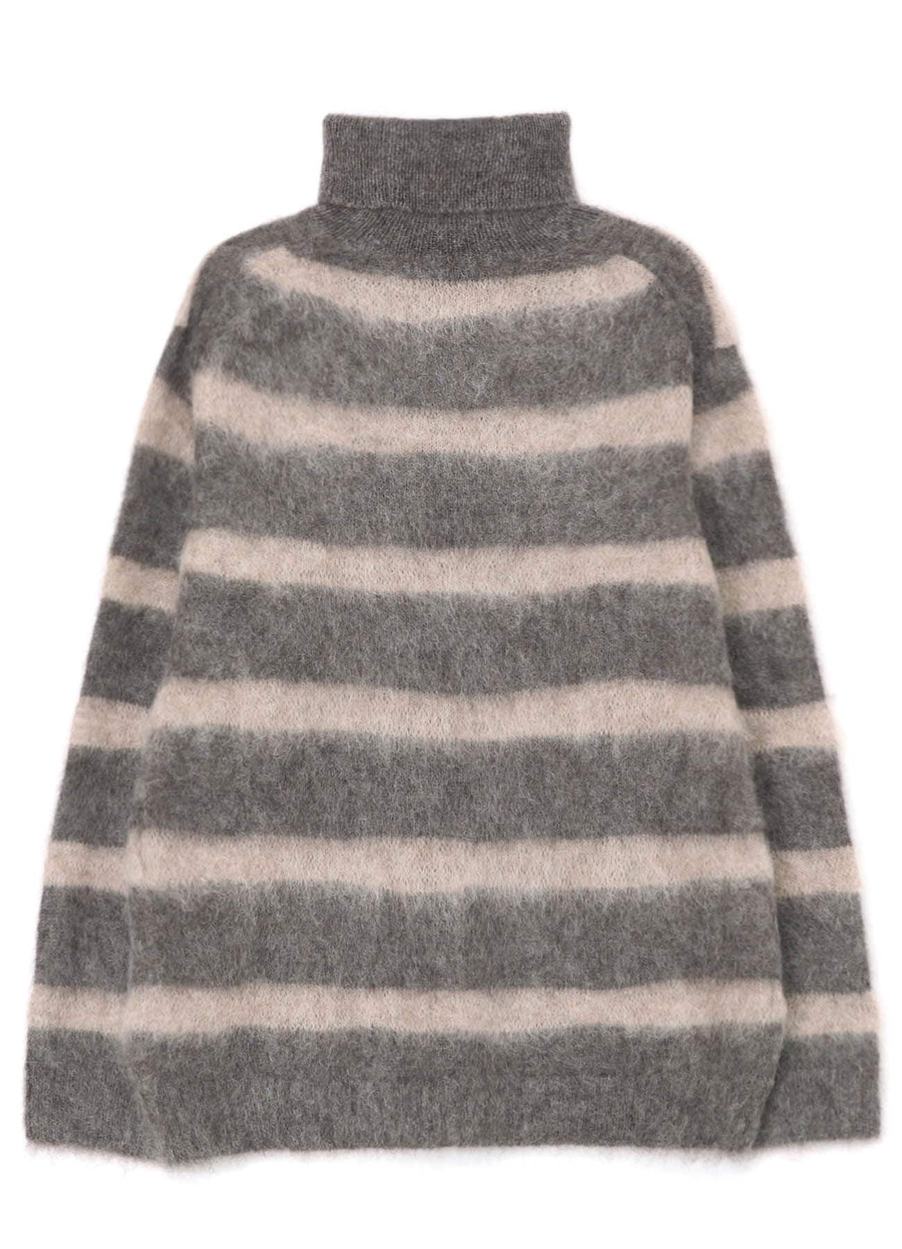 5G BRUSHED RANDOM STRIPE TURTLE NECK KINT