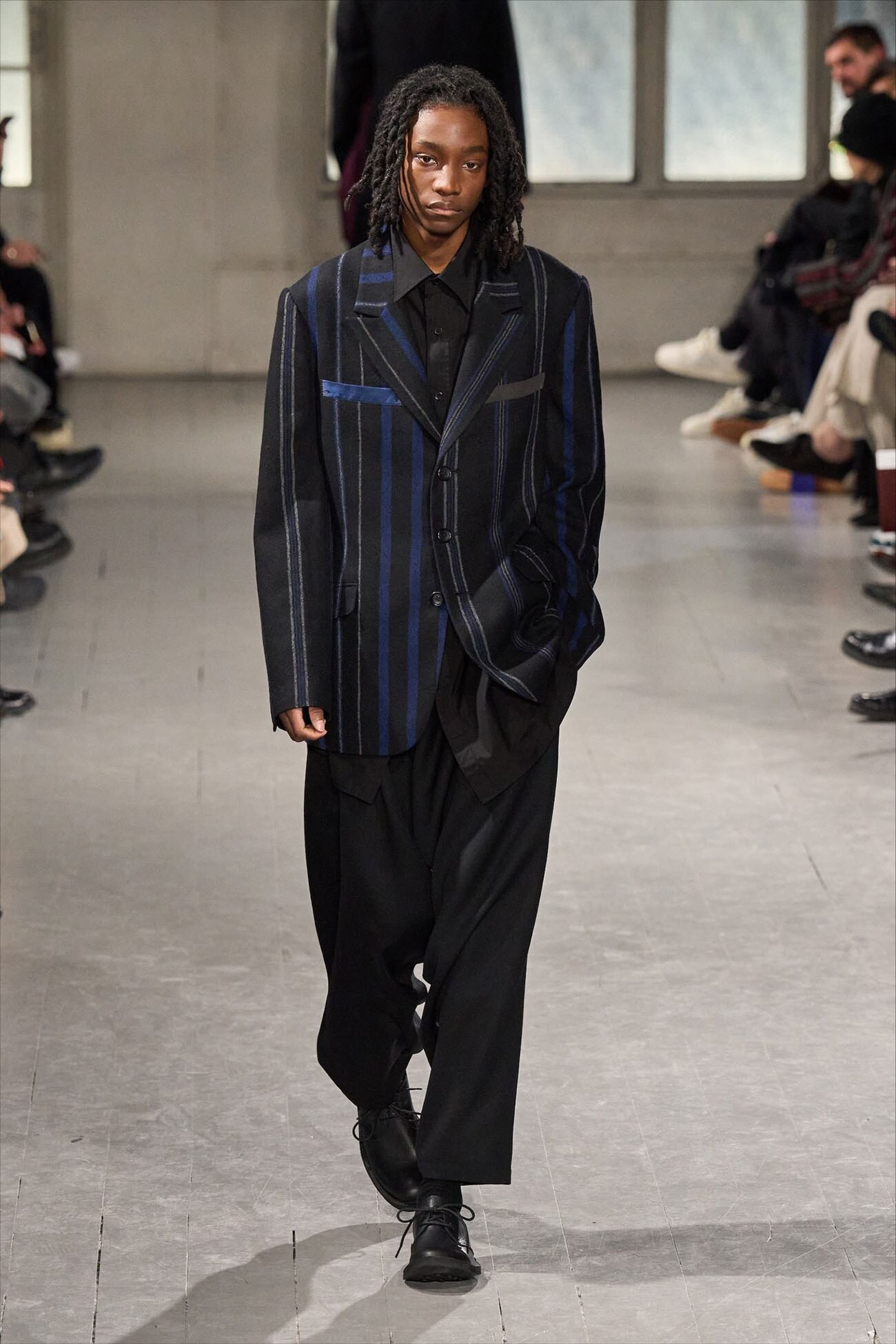 ARMY GABARDINE Y-DRAPED PANTS(XS Black): Yohji Yamamoto POUR HOMME