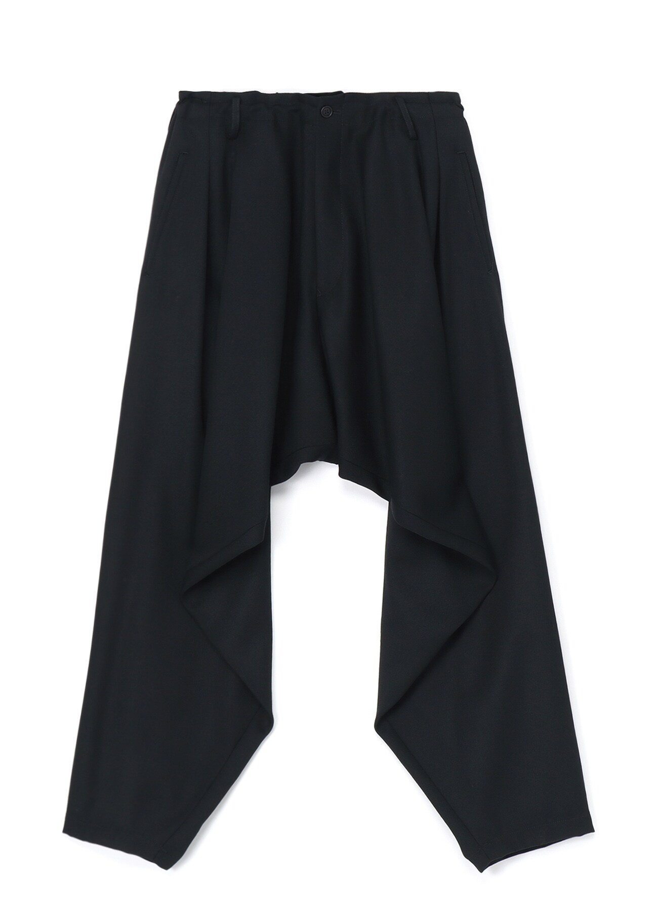 ARMY GABARDINE Y-DRAPED PANTS(XS Black): Yohji Yamamoto POUR HOMME