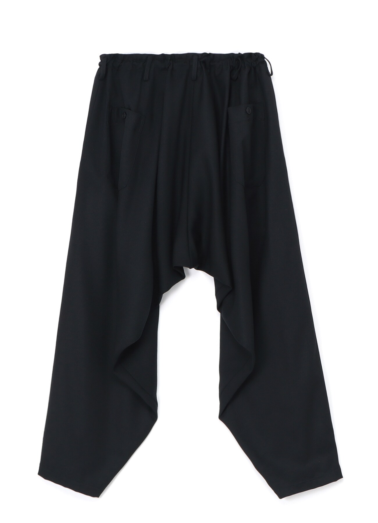 ARMY GABARDINE Y-DRAPED PANTS(XS Black): Yohji Yamamoto POUR HOMME