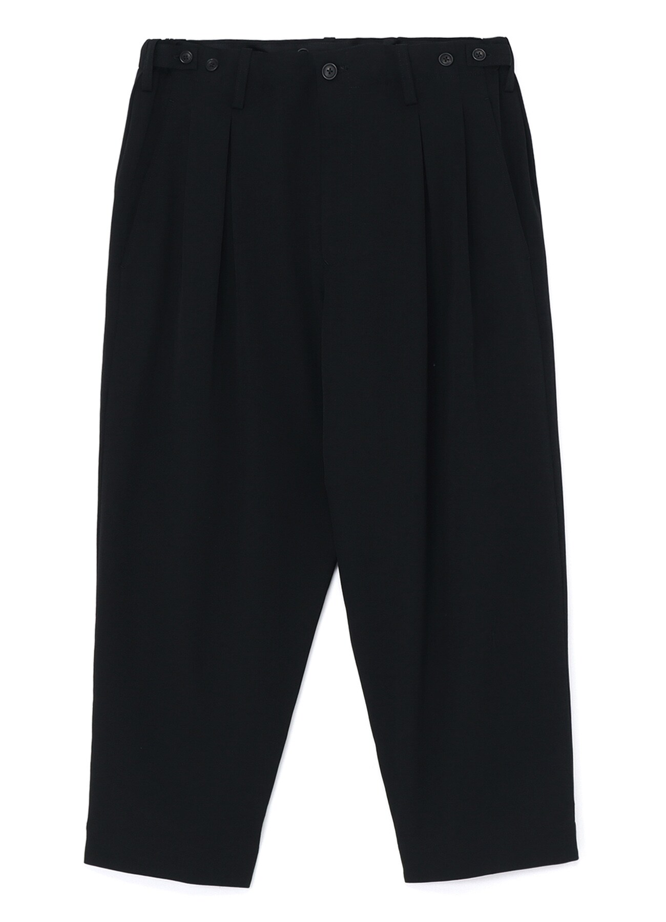 WOOL GABARDINE TAB PANTS(S Black): Yohji Yamamoto POUR HOMME｜THE