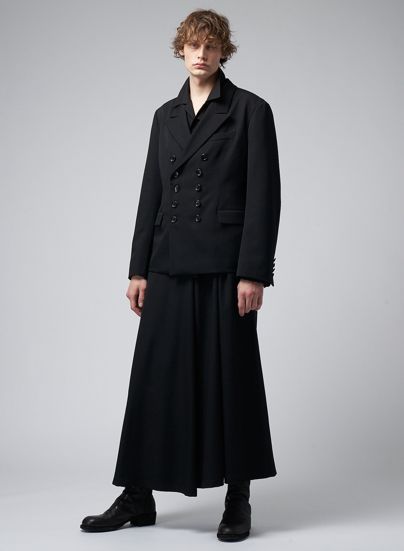 FLARED SKIRT WITH WAIST WRAP DETAIL(M Black): Yohji Yamamoto POUR