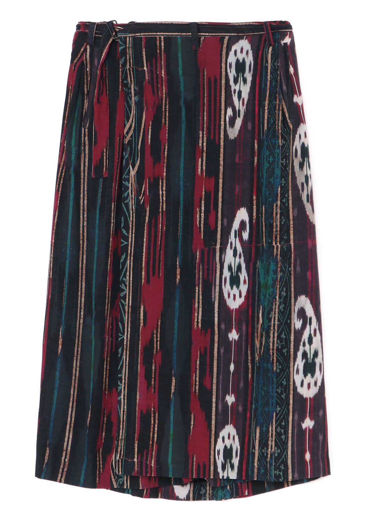 ABSTRACT STRIPES/PAISLEY PRINT SILK SKIRT