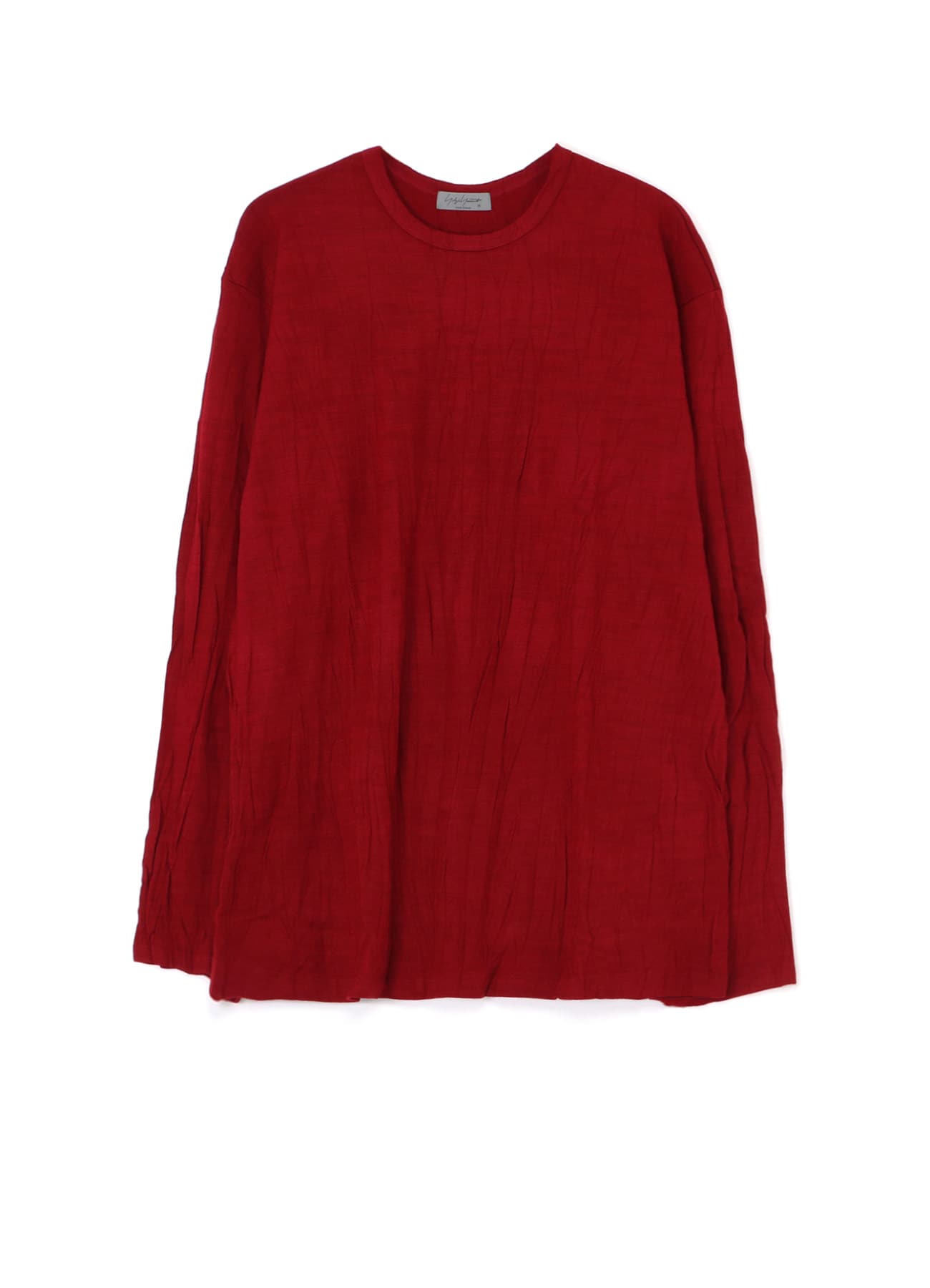 WRINKLED WOOL ROUND NECK T-SHIRT