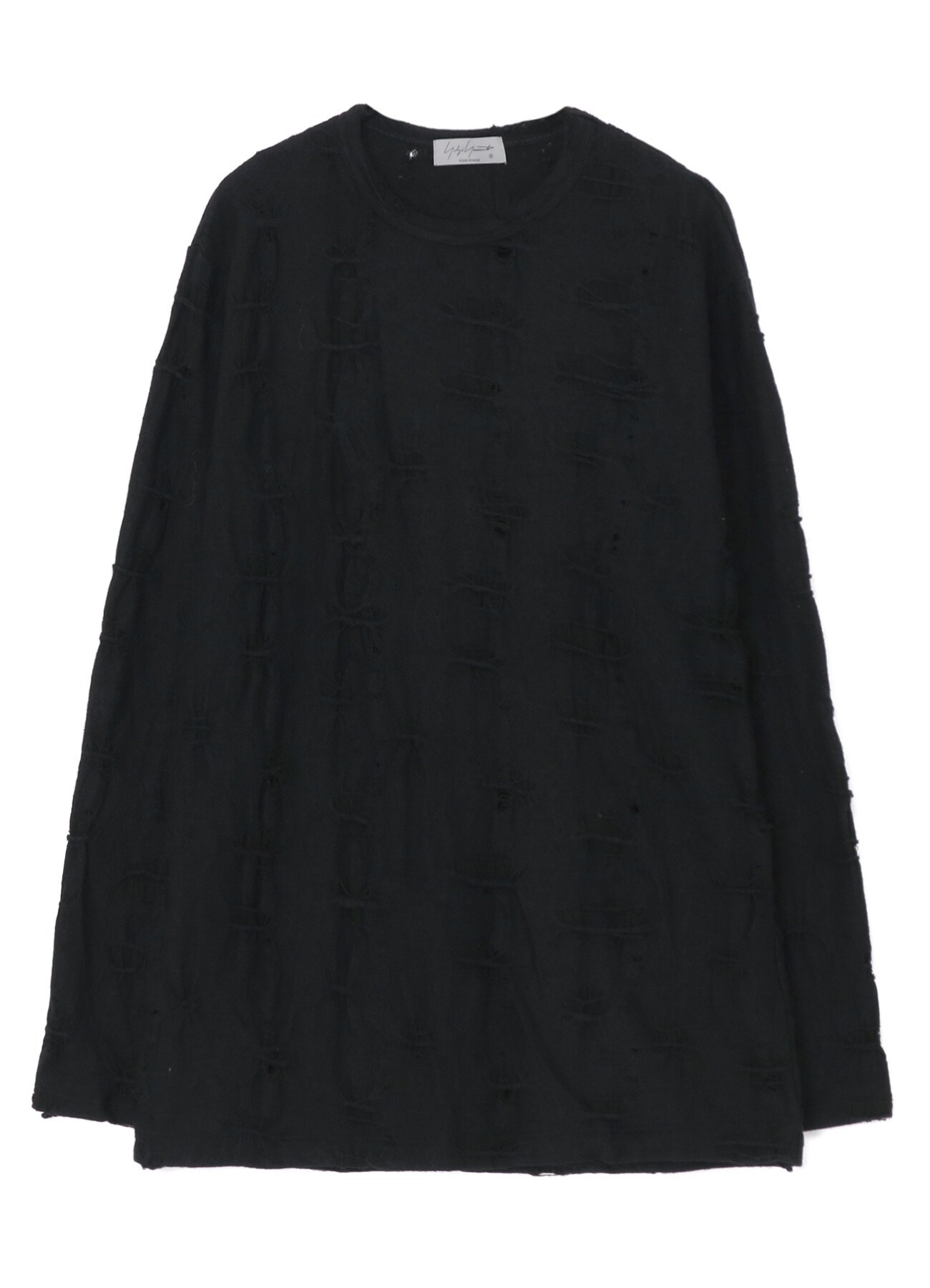 ROUND NECK LONG SLEEVE T SHIRT(FREE SIZE Black): Yohji Yamamoto