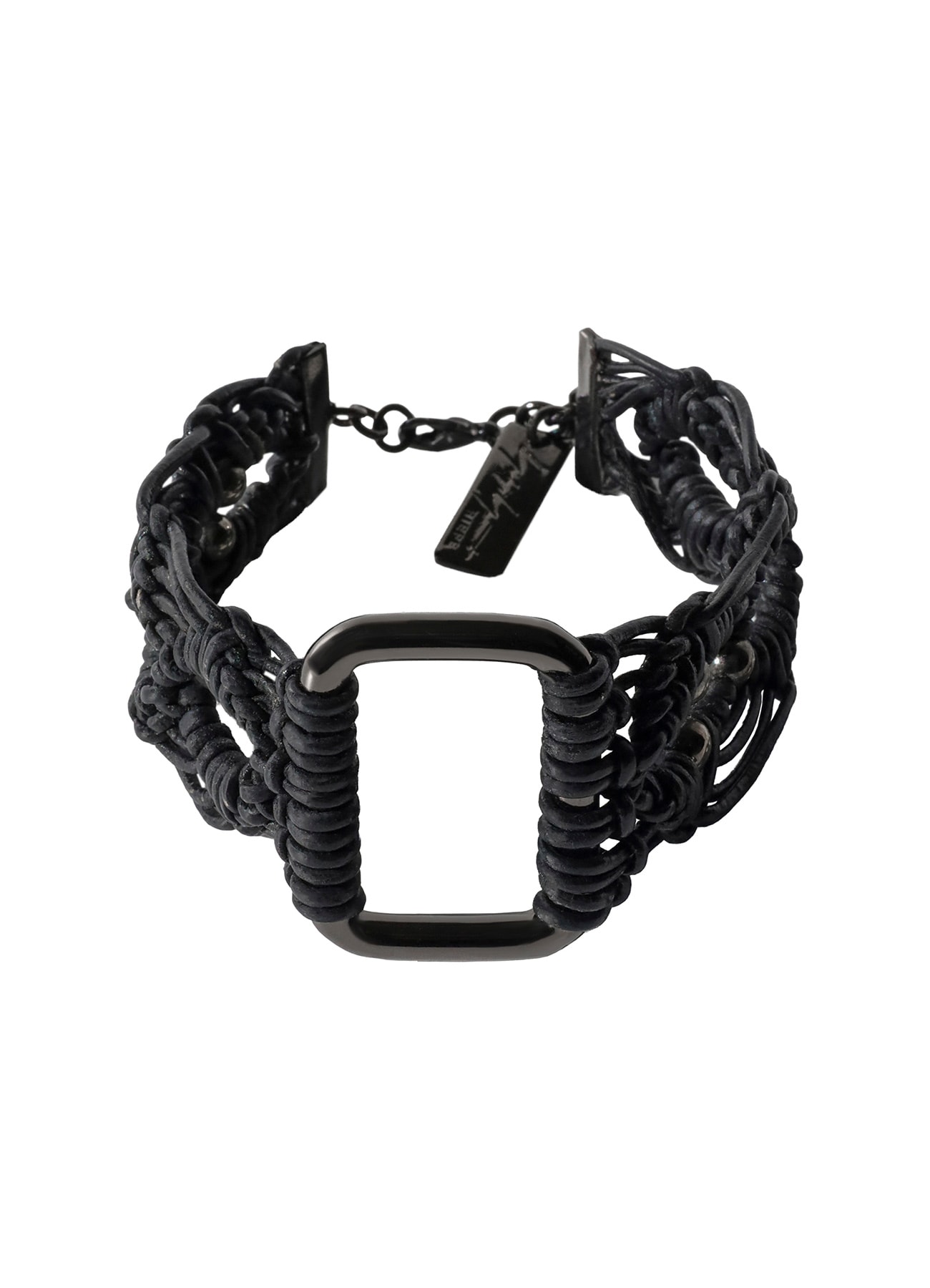 COW LEATHER/BRASS GM HARD KNOT BRACELET