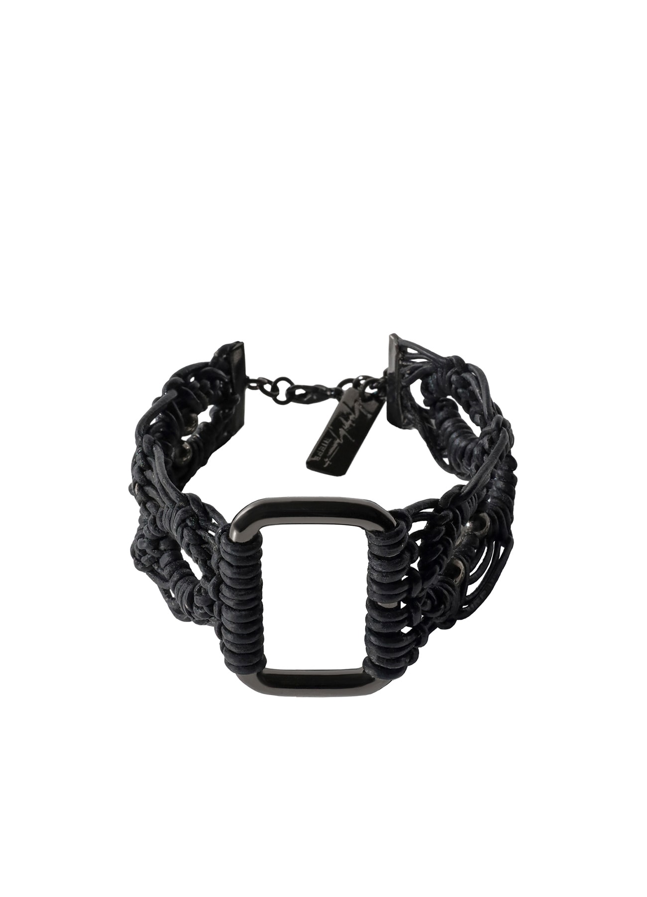 COW LEATHER/BRASS GM HARD KNOT BRACELET