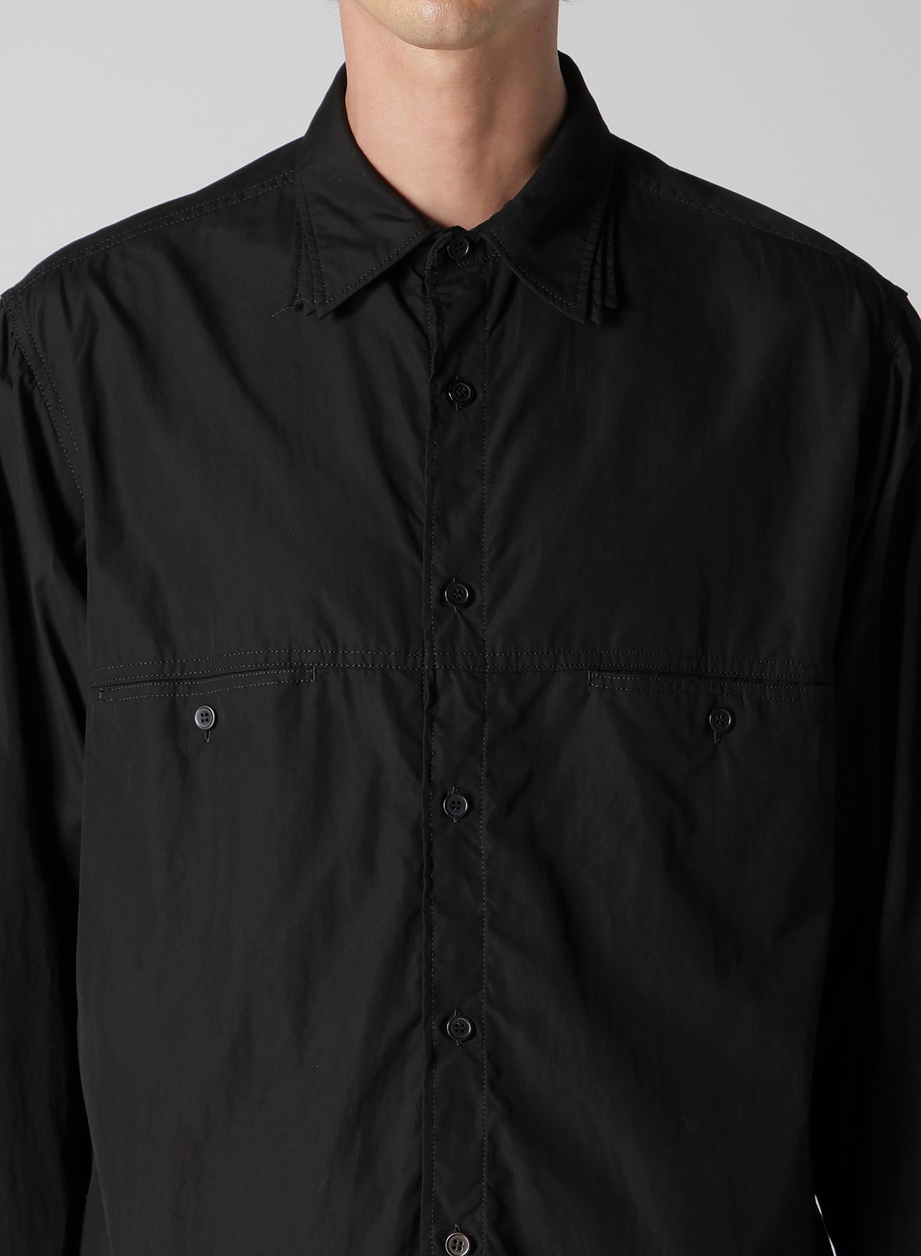 CHAIN STITCH BROAD TRIPLE COLLAR BIG SHIRT