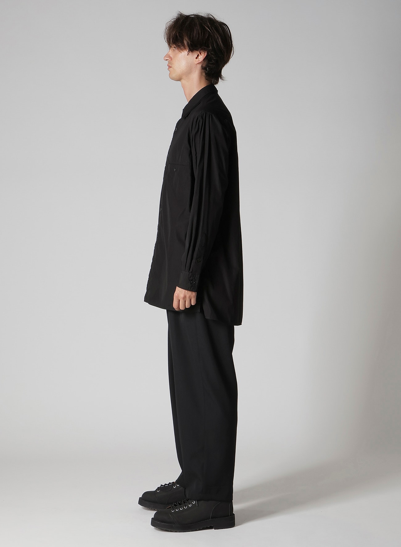 CHAIN STITCH BROAD TRIPLE COLLAR BIG SHIRT