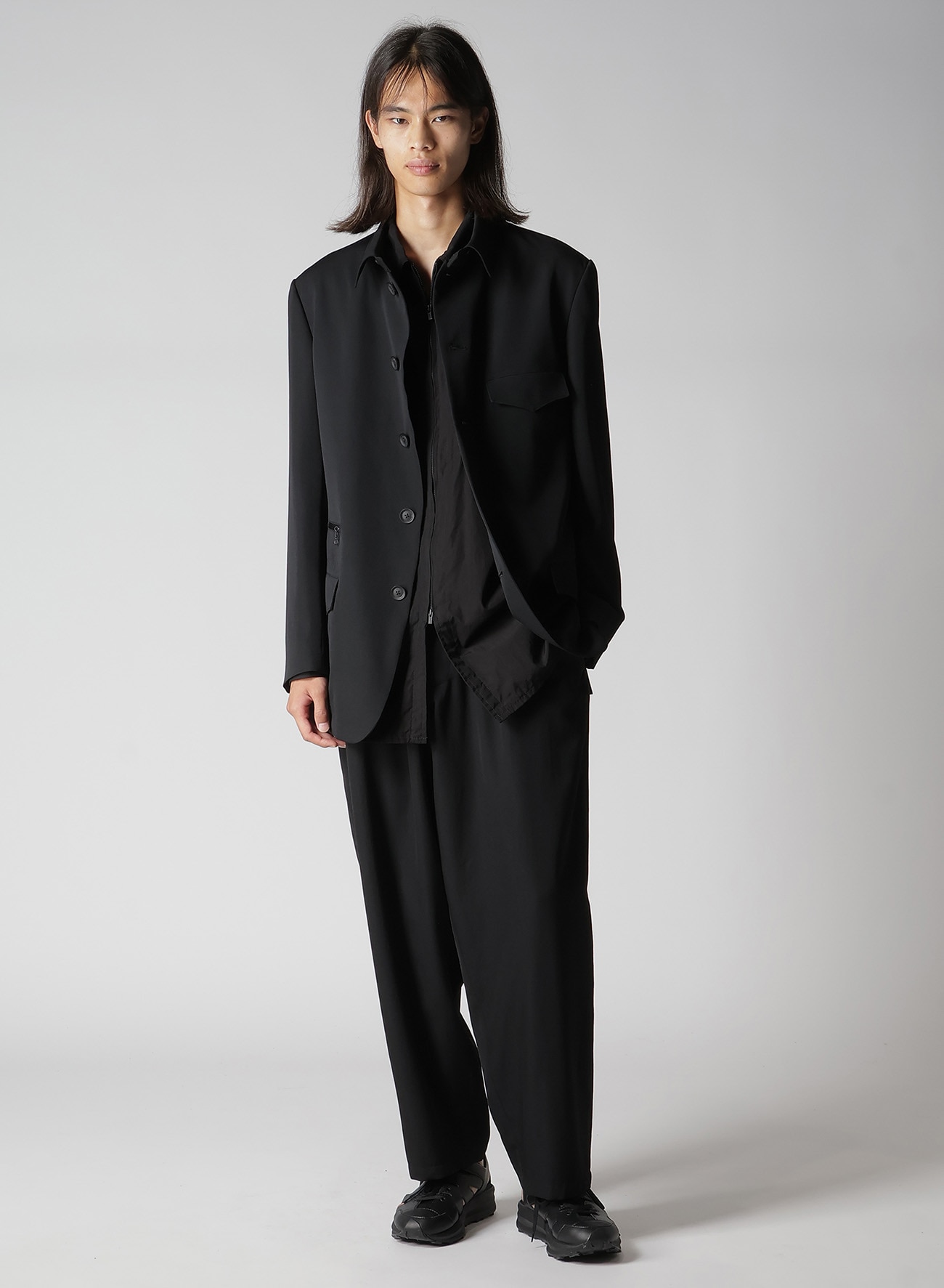 CHAIN STITCH BROAD ZIP OPEN BLOUSE