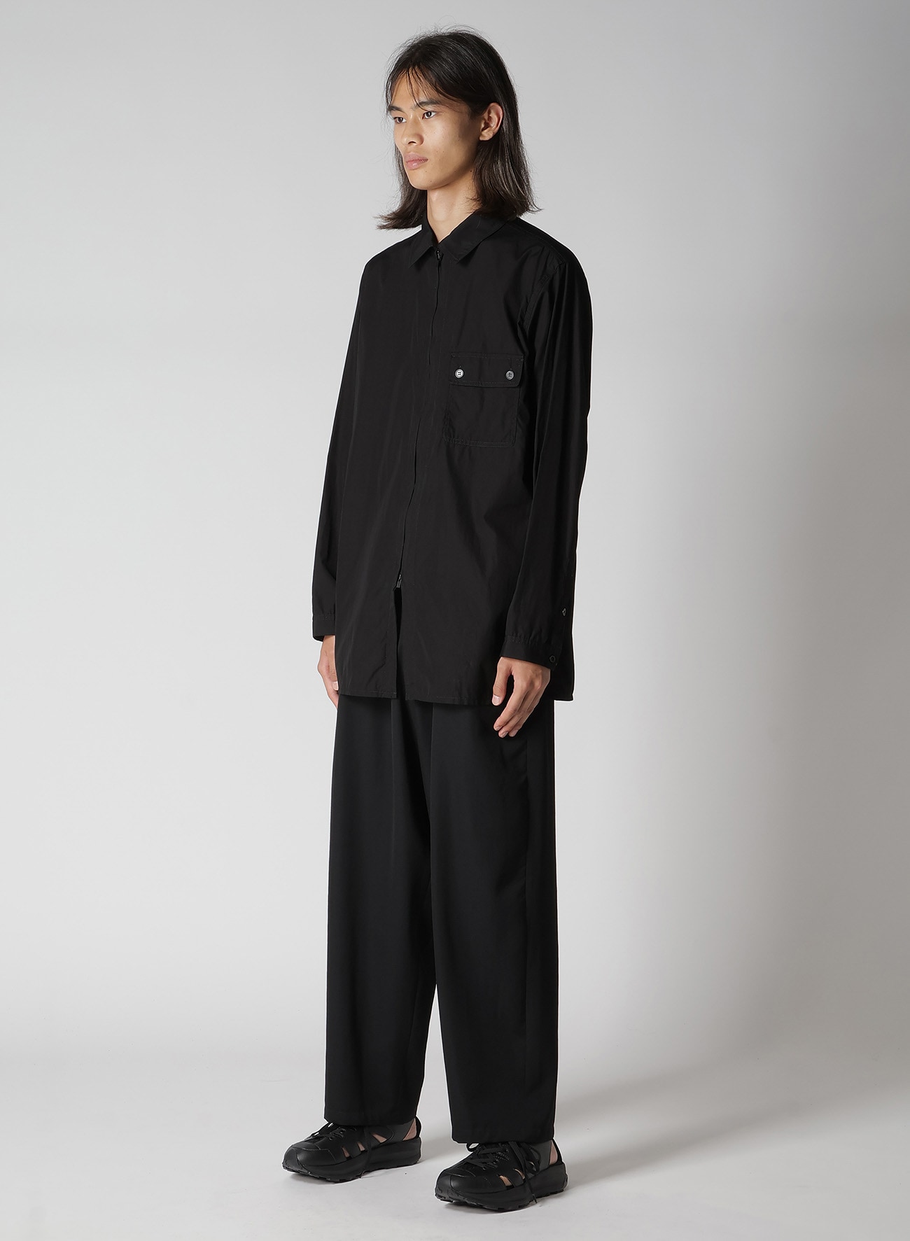 CHAIN STITCH BROAD ZIP OPEN BLOUSE