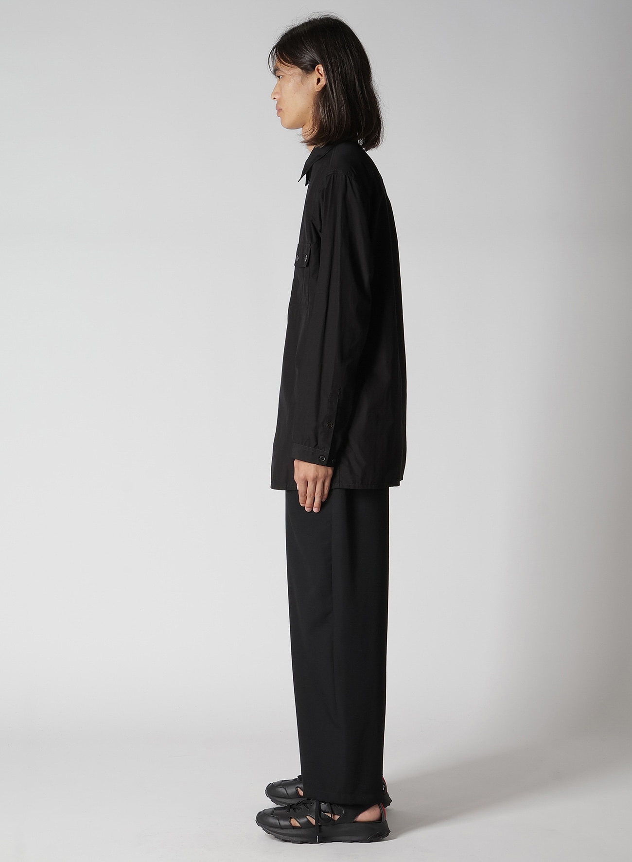 CHAIN STITCH BROAD ZIP OPEN BLOUSE