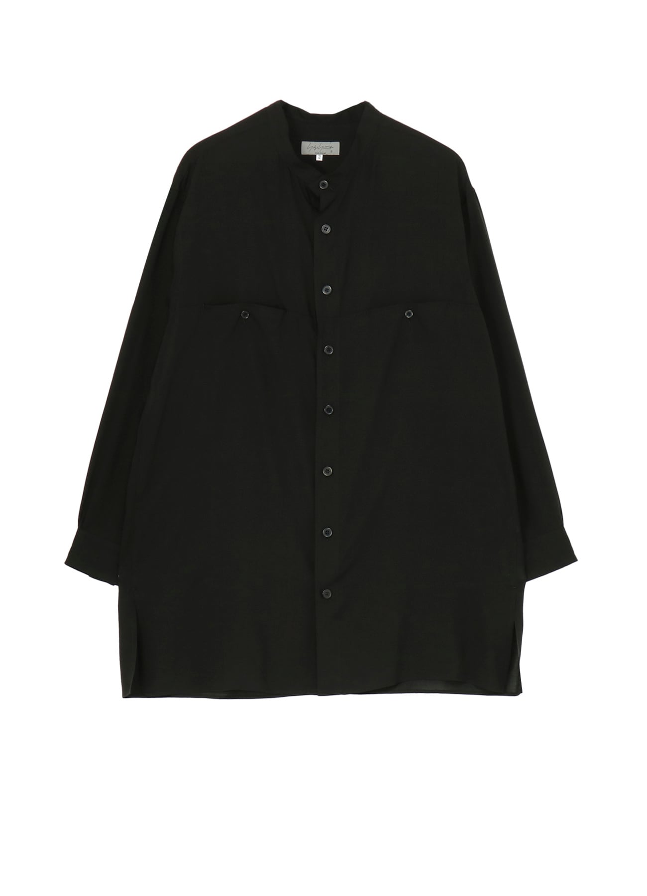 CELLULOSE LAWN STAND COLLAR BLOUSE