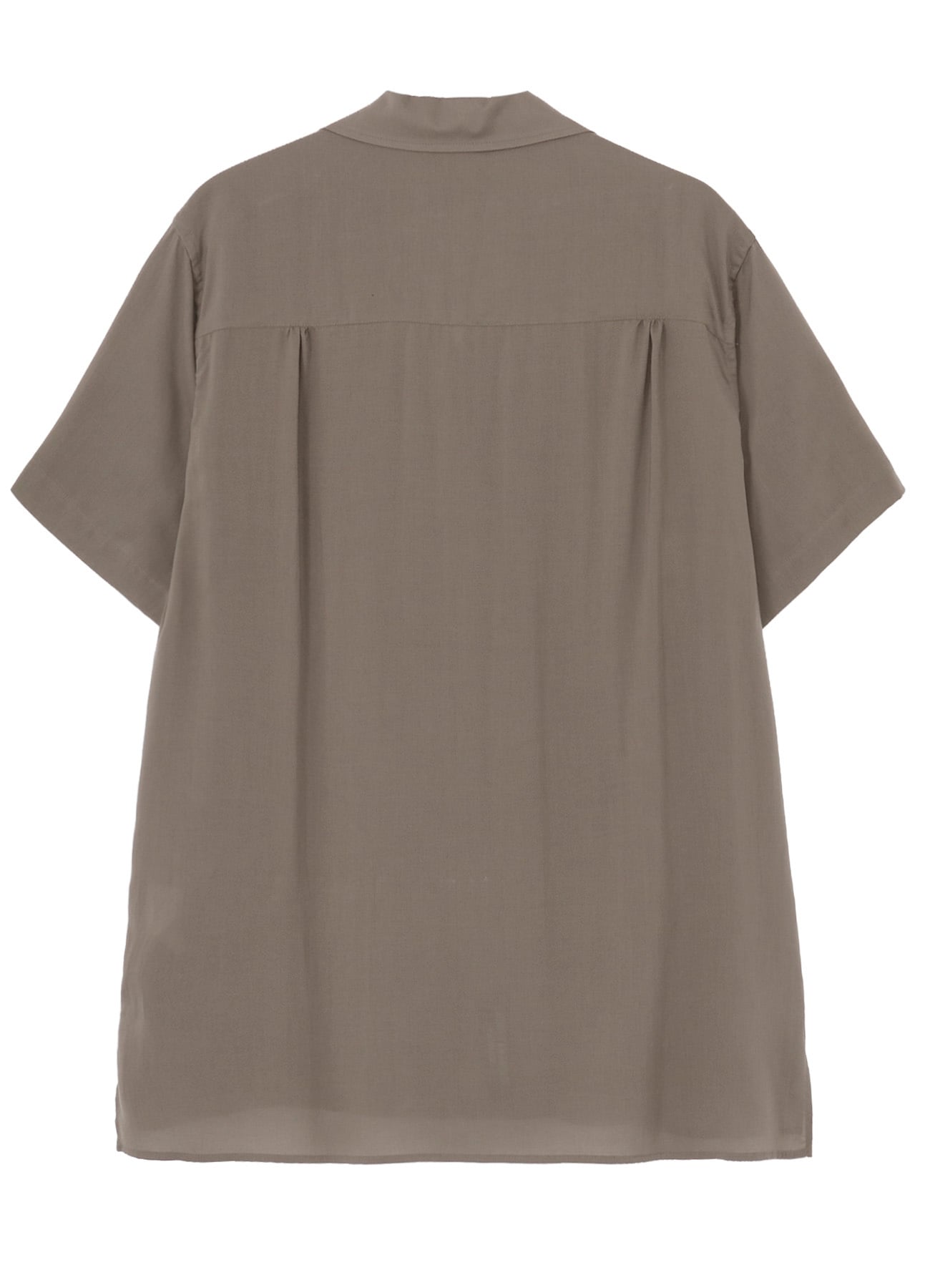 CELLLOSE LAWN PANEL OPEN COLLAR BLOUSE