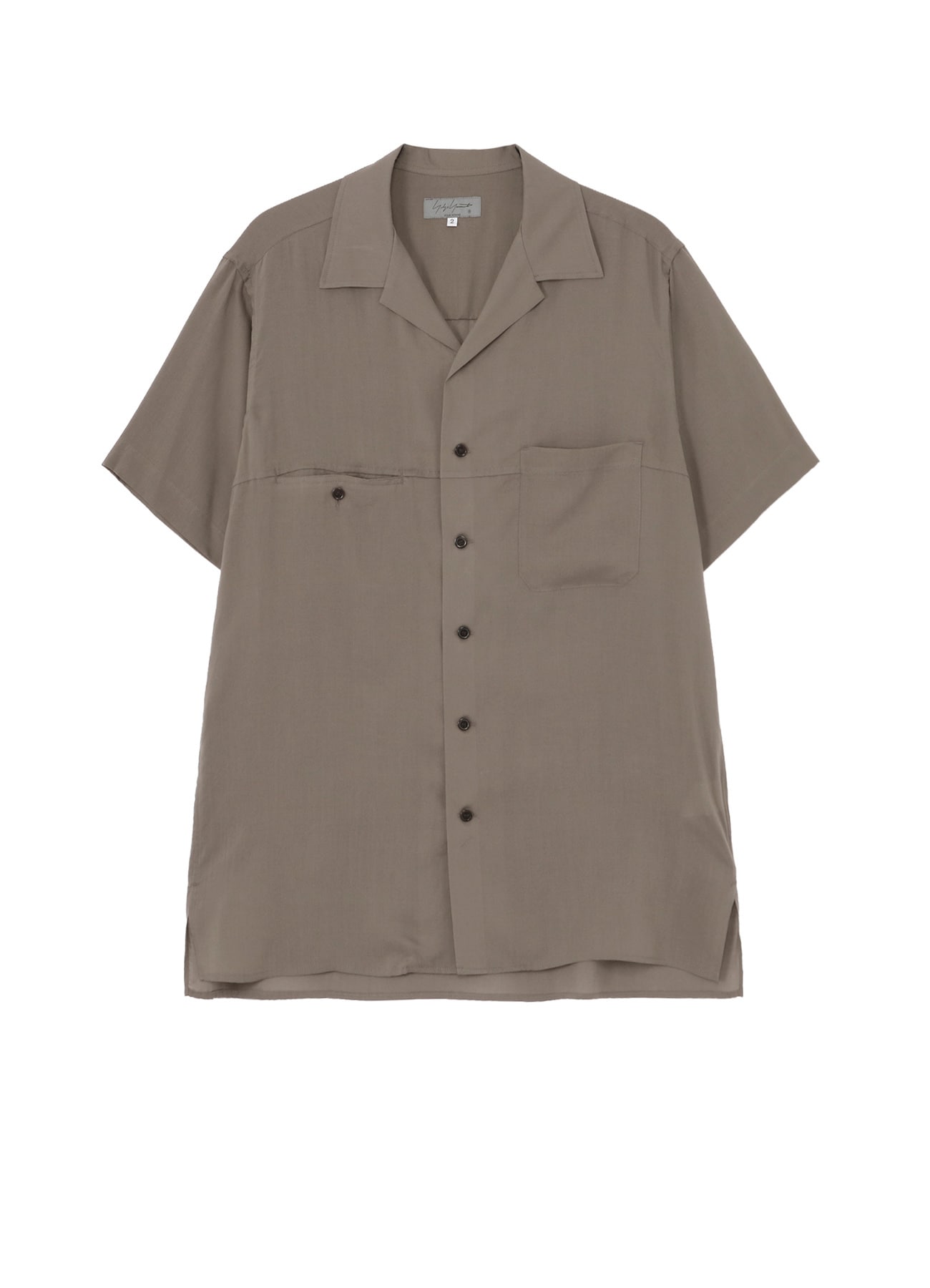 CELLLOSE LAWN PANEL OPEN COLLAR BLOUSE