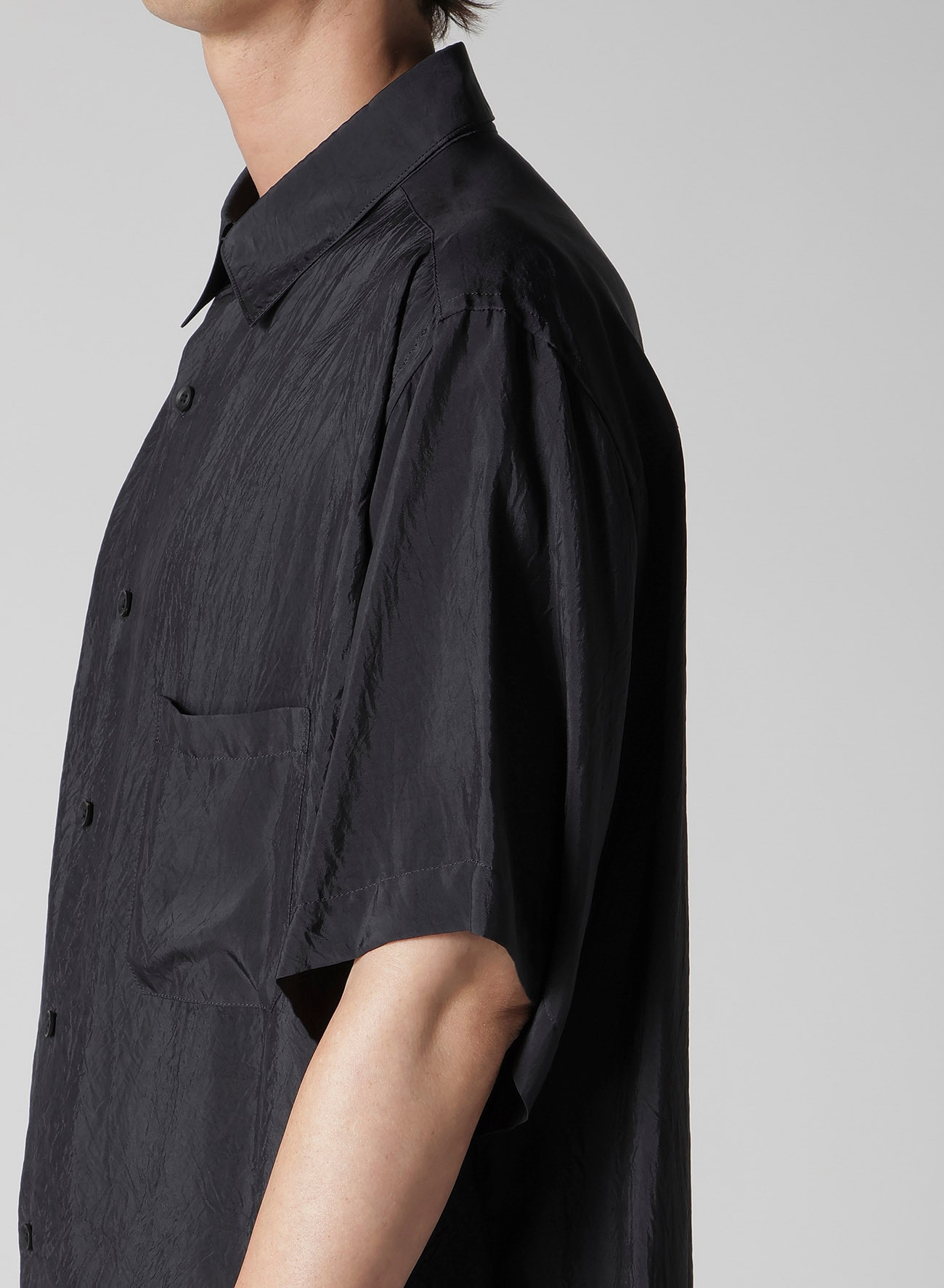 CUPRO TAFFETA BIG HALF SLEEVE SHIRT