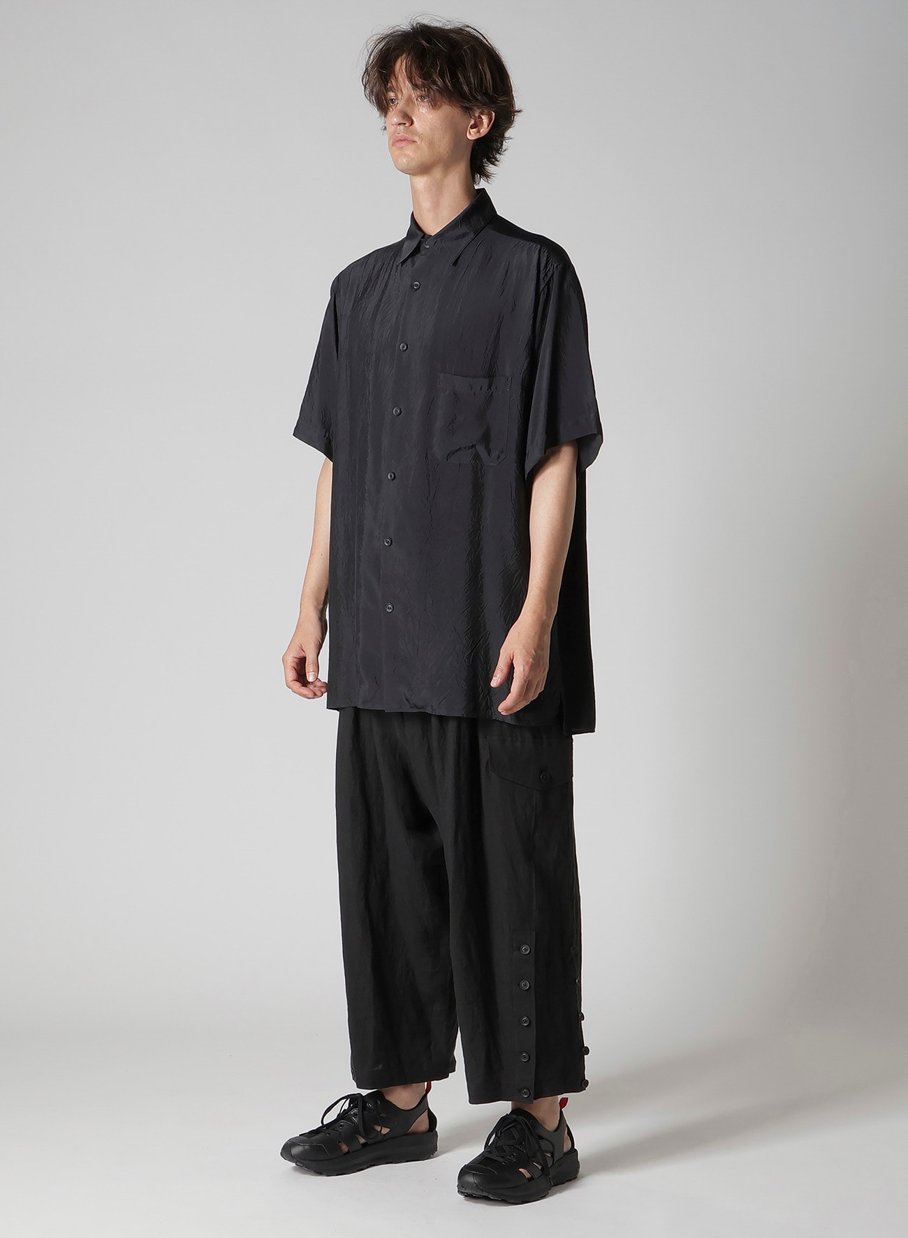 CUPRO TAFFETA BIG HALF SLEEVE SHIRT