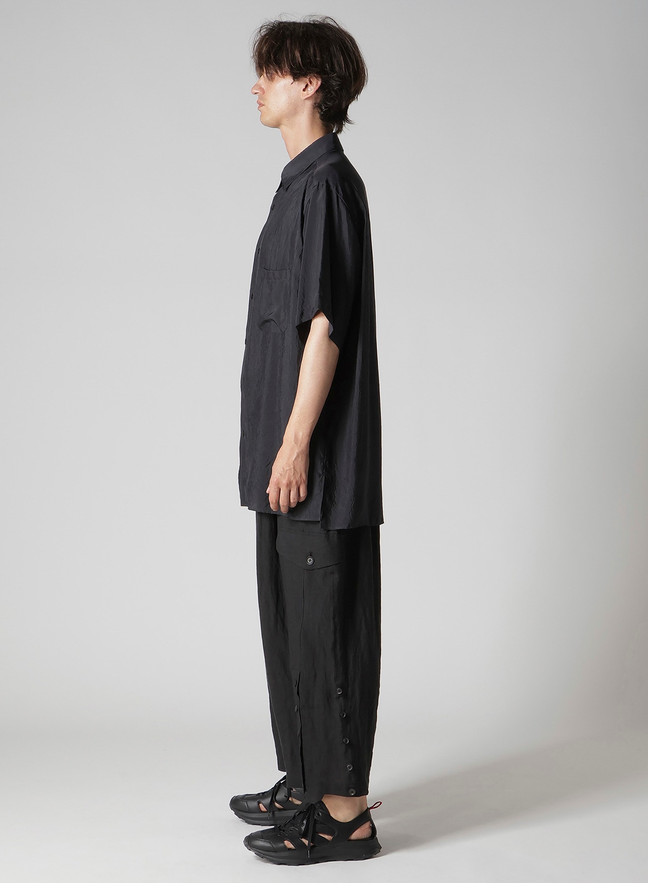 CUPRO TAFFETA BIG HALF SLEEVE SHIRT